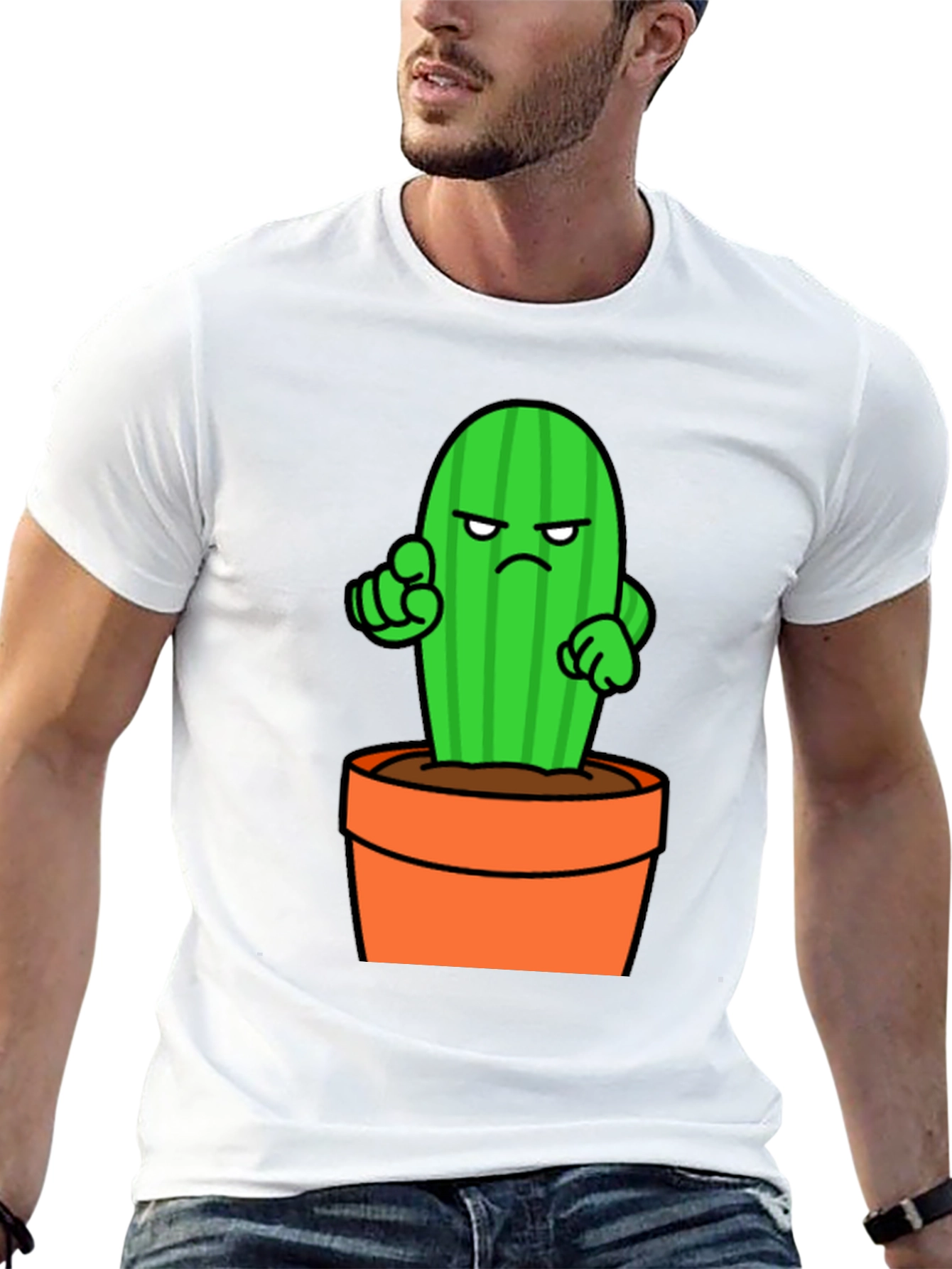 Cactus Cartoon Graphic T-Shirt