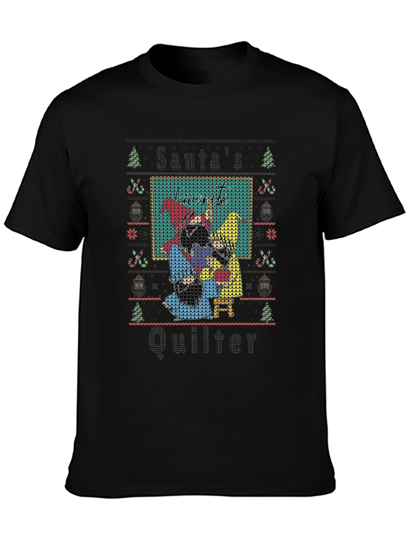 Santas Quilter Ugly Christmas T-Shirt