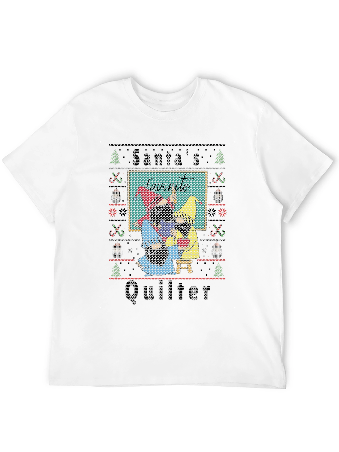 Santas Quilter Ugly Christmas T-Shirt