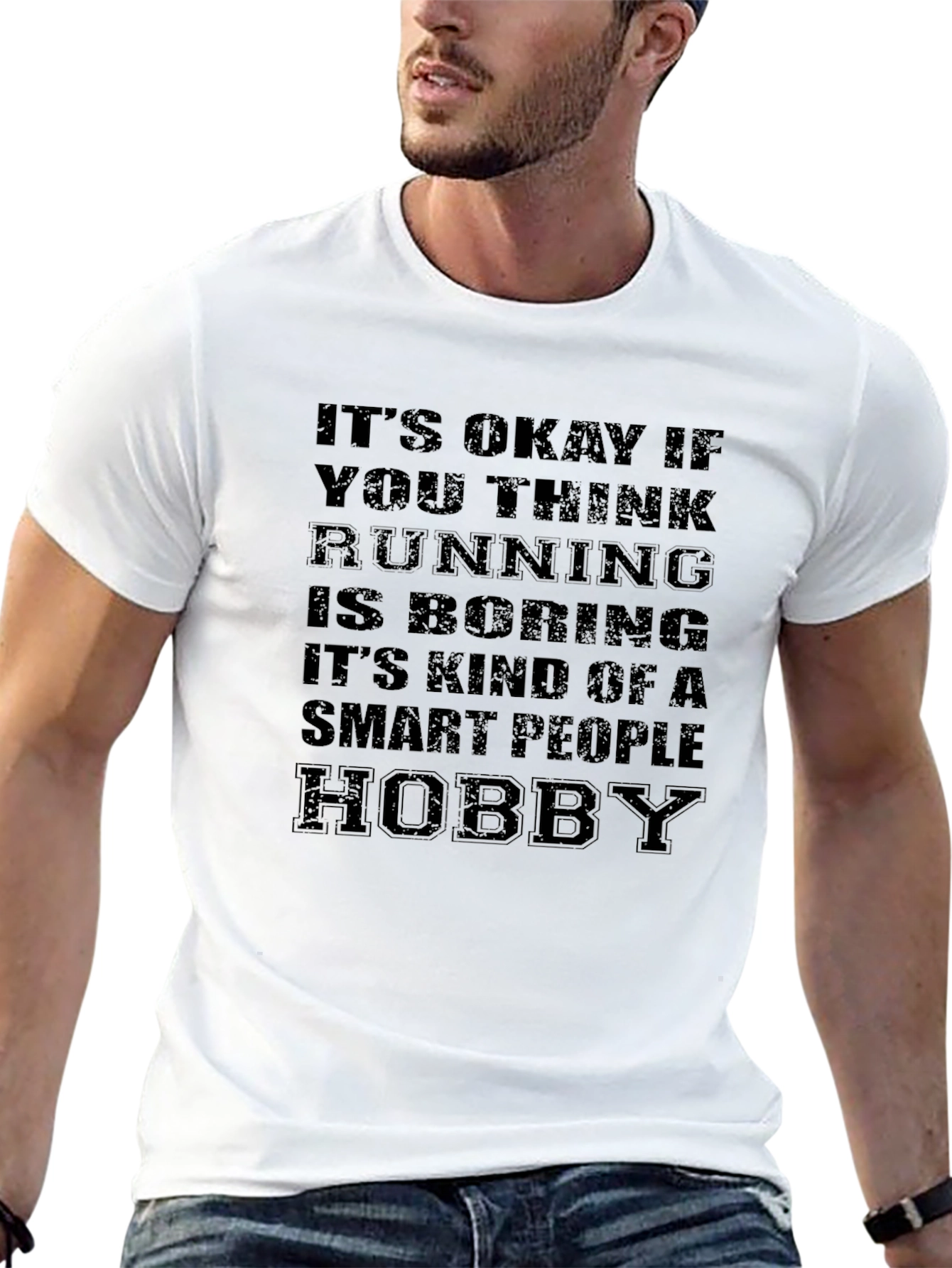 Funny Running Smart People Hobby Graphic Tee