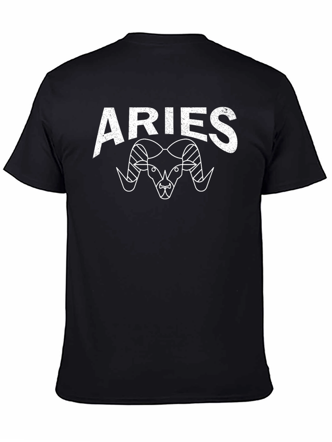 Aries Zodiac Graphic Tee - Black Cotton Blend