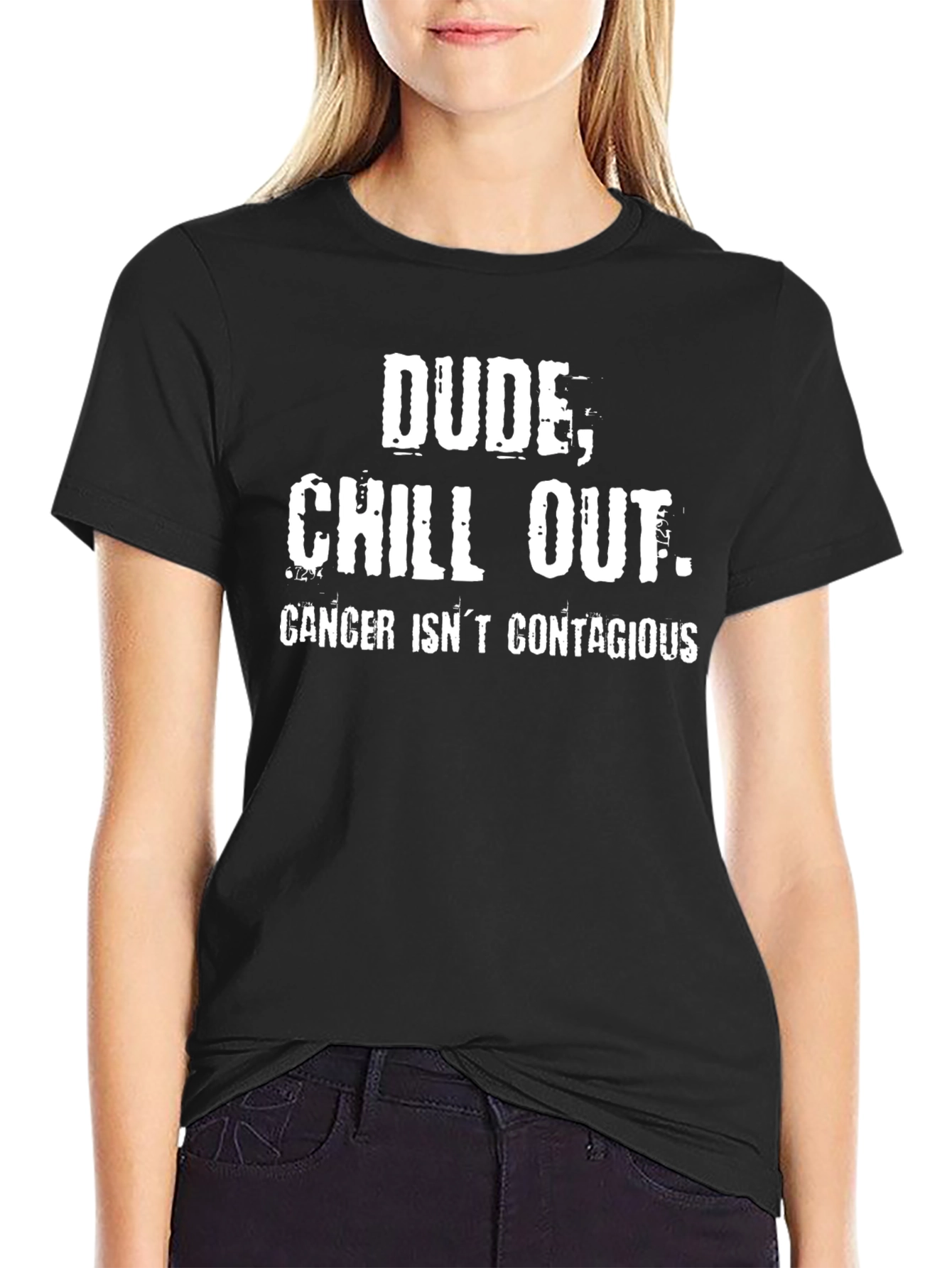 Dude Chill Out Black Cotton Graphic T-Shirt