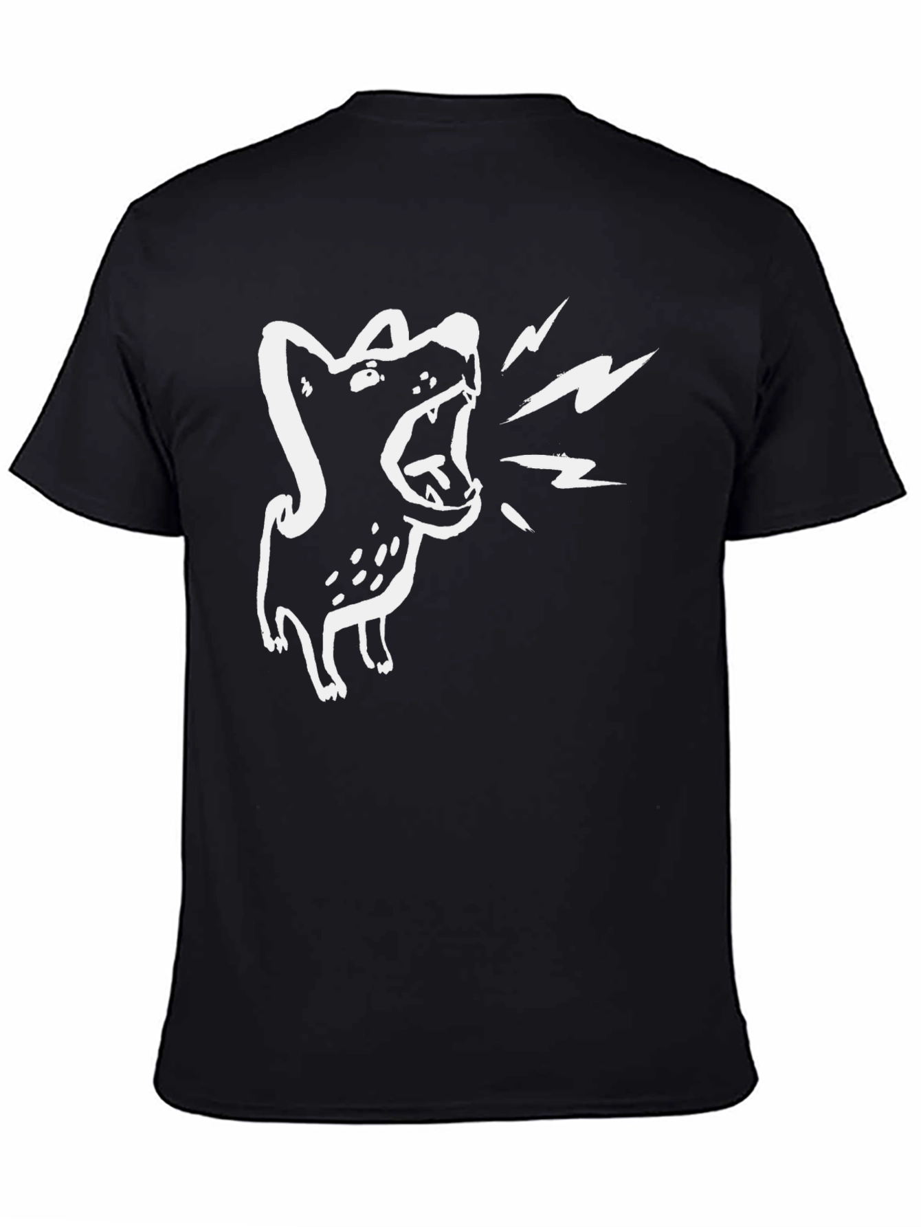 Barking Dog Graphic Tee - Black Cotton T-Shirt