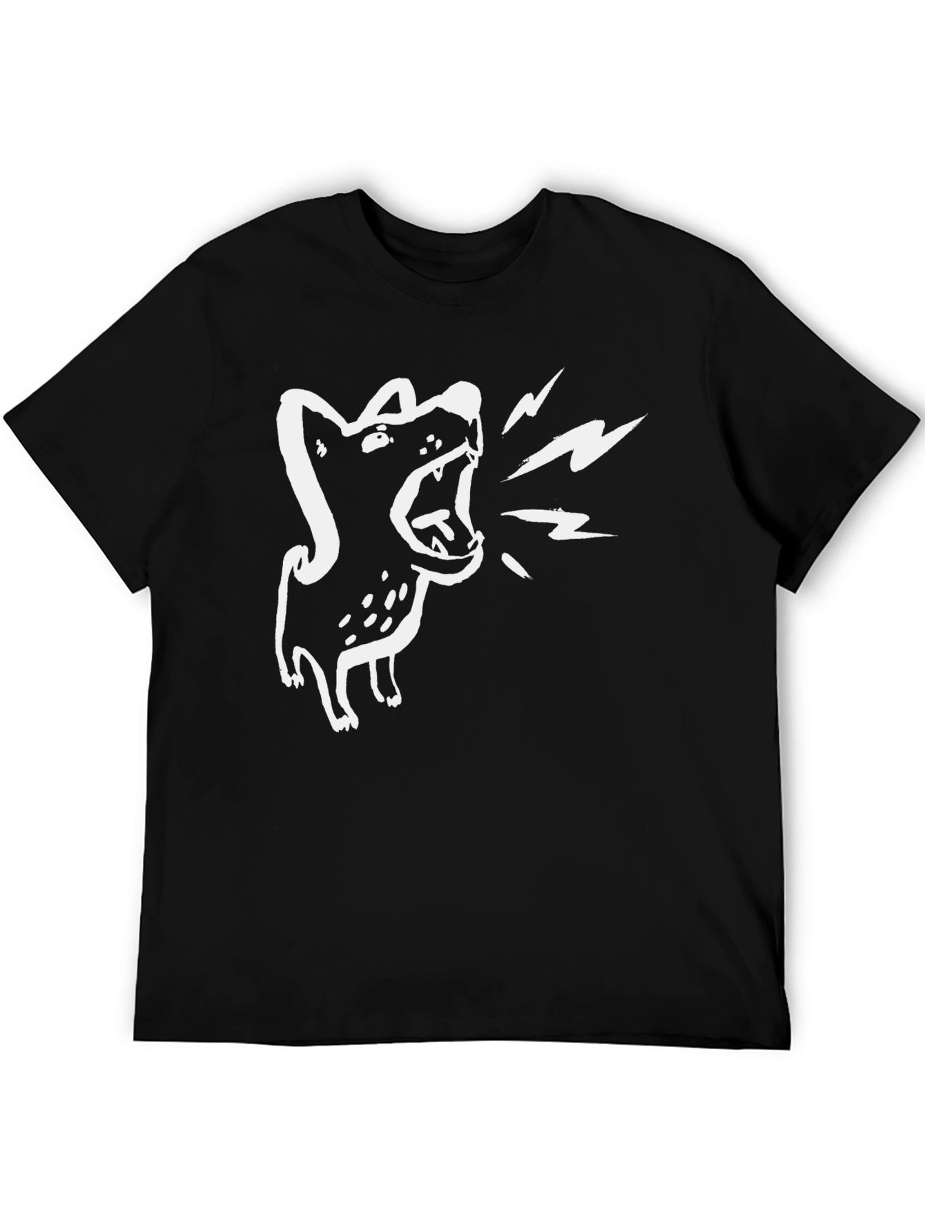 Barking Dog Graphic Tee - Black Cotton T-Shirt