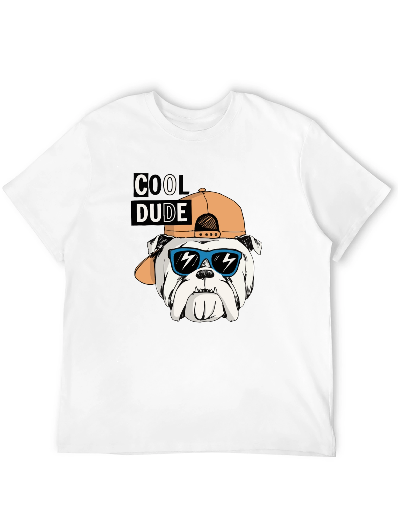 Cool Dude Bulldog Graphic Tee - Black Cotton T-Shirt