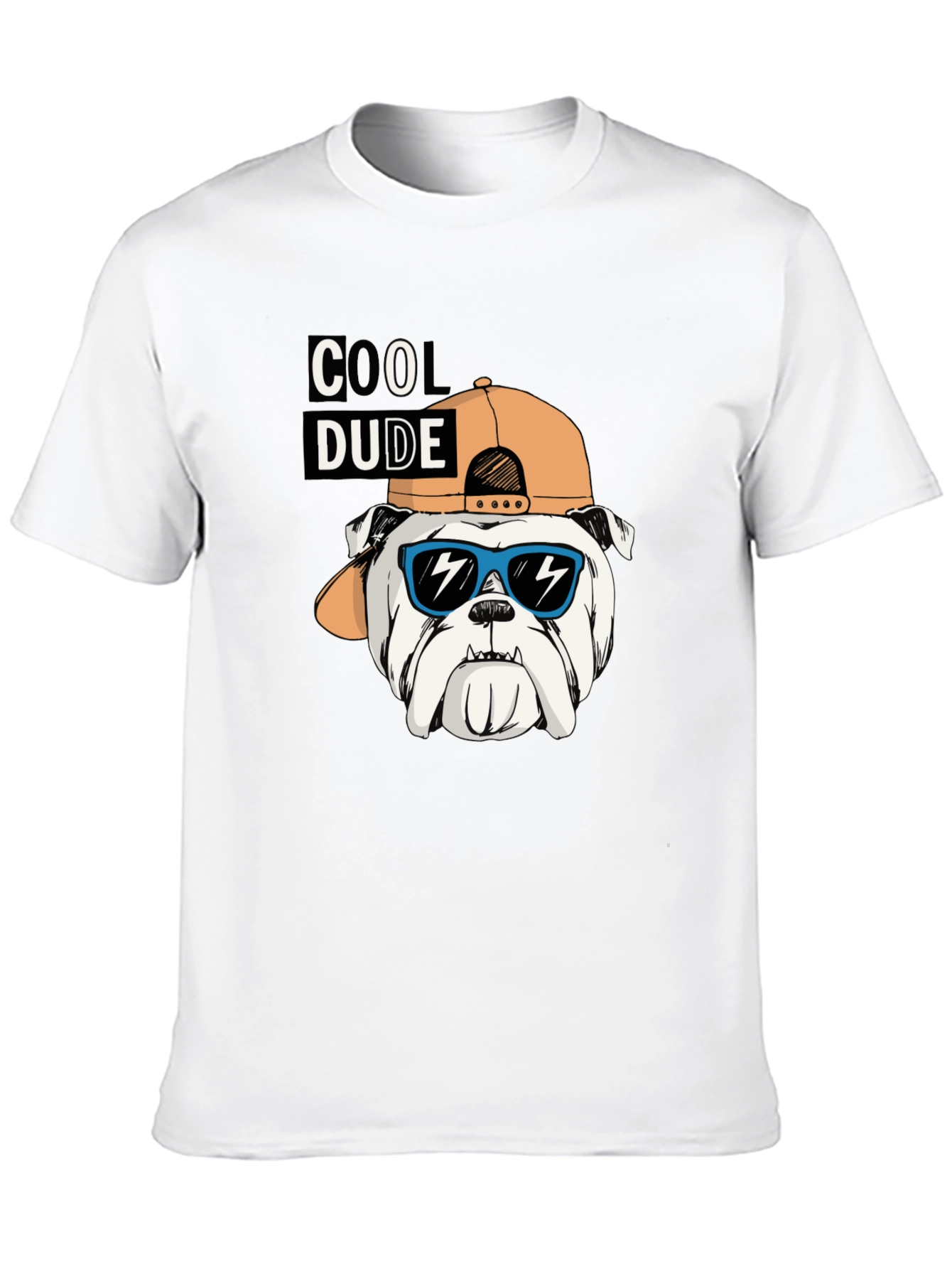 Cool Dude Bulldog Graphic Tee - Black Cotton T-Shirt