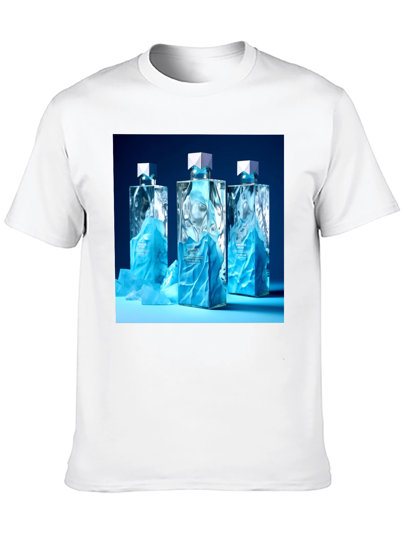 Modern Graphic Tee with Designer Perfume Bottles
