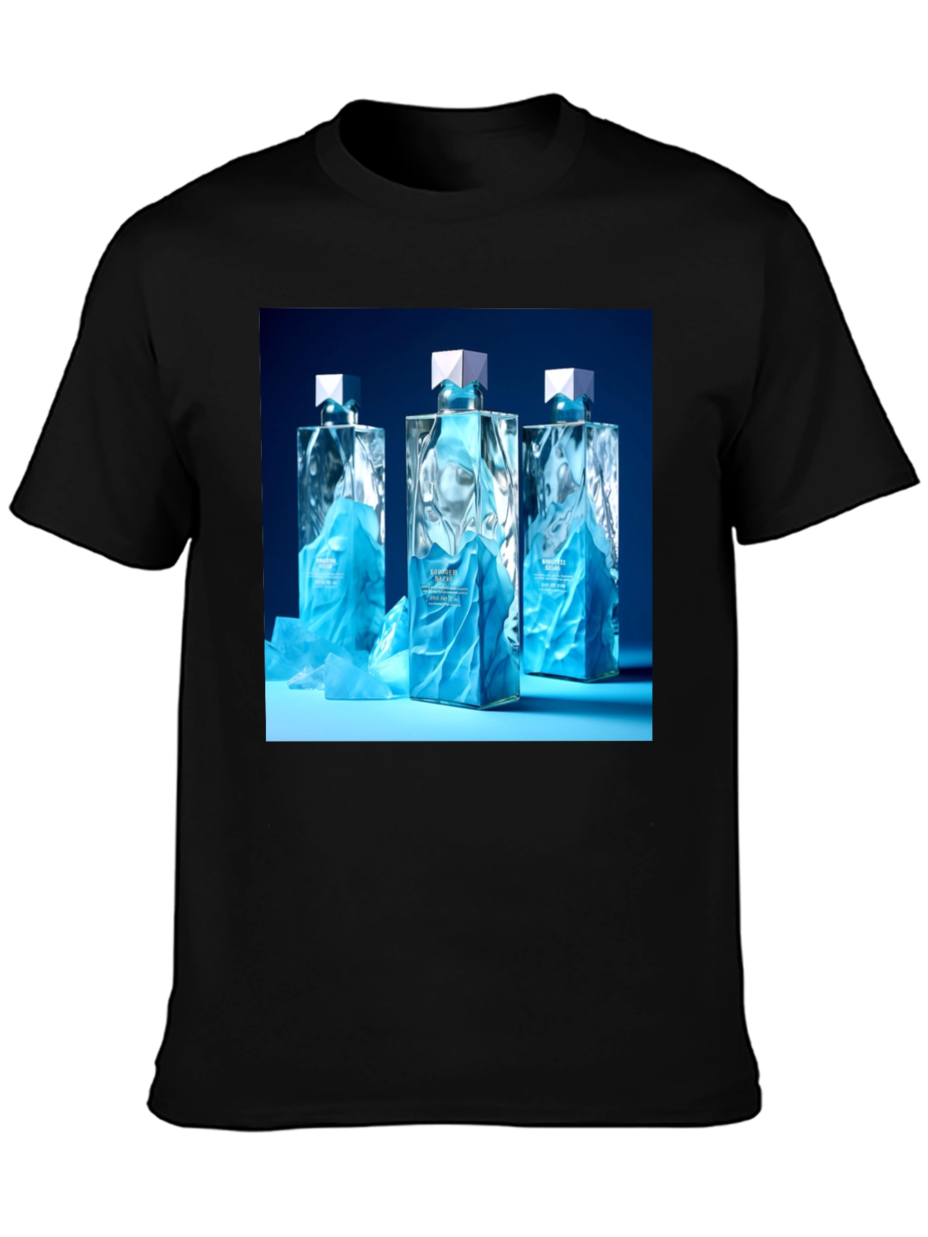 Modern Graphic Tee with Designer Perfume Bottles