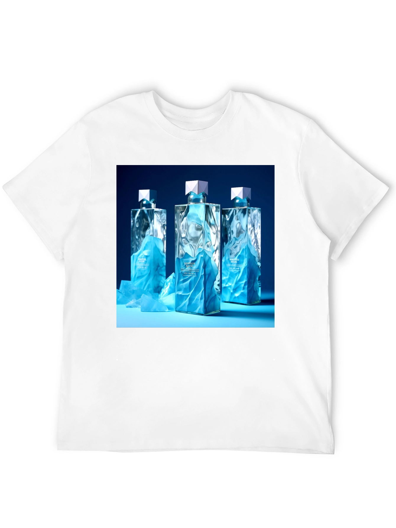Modern Graphic Tee with Designer Perfume Bottles