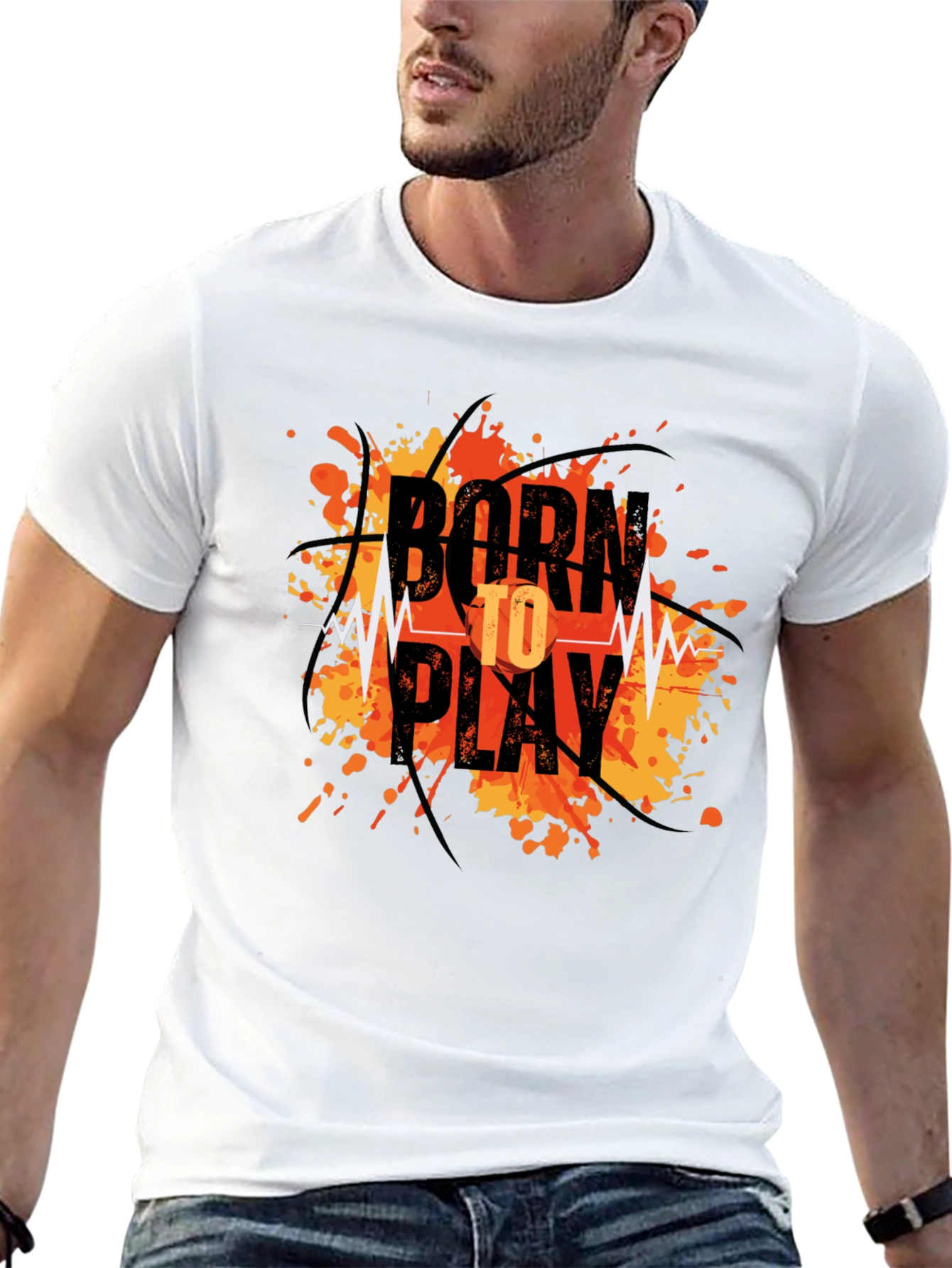 Born to Play Graphic T-Shirt - Black Tee