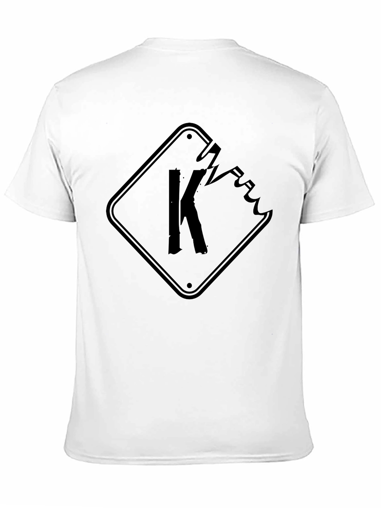 Distressed K Symbol Graphic Tee - Cool Black Shirt