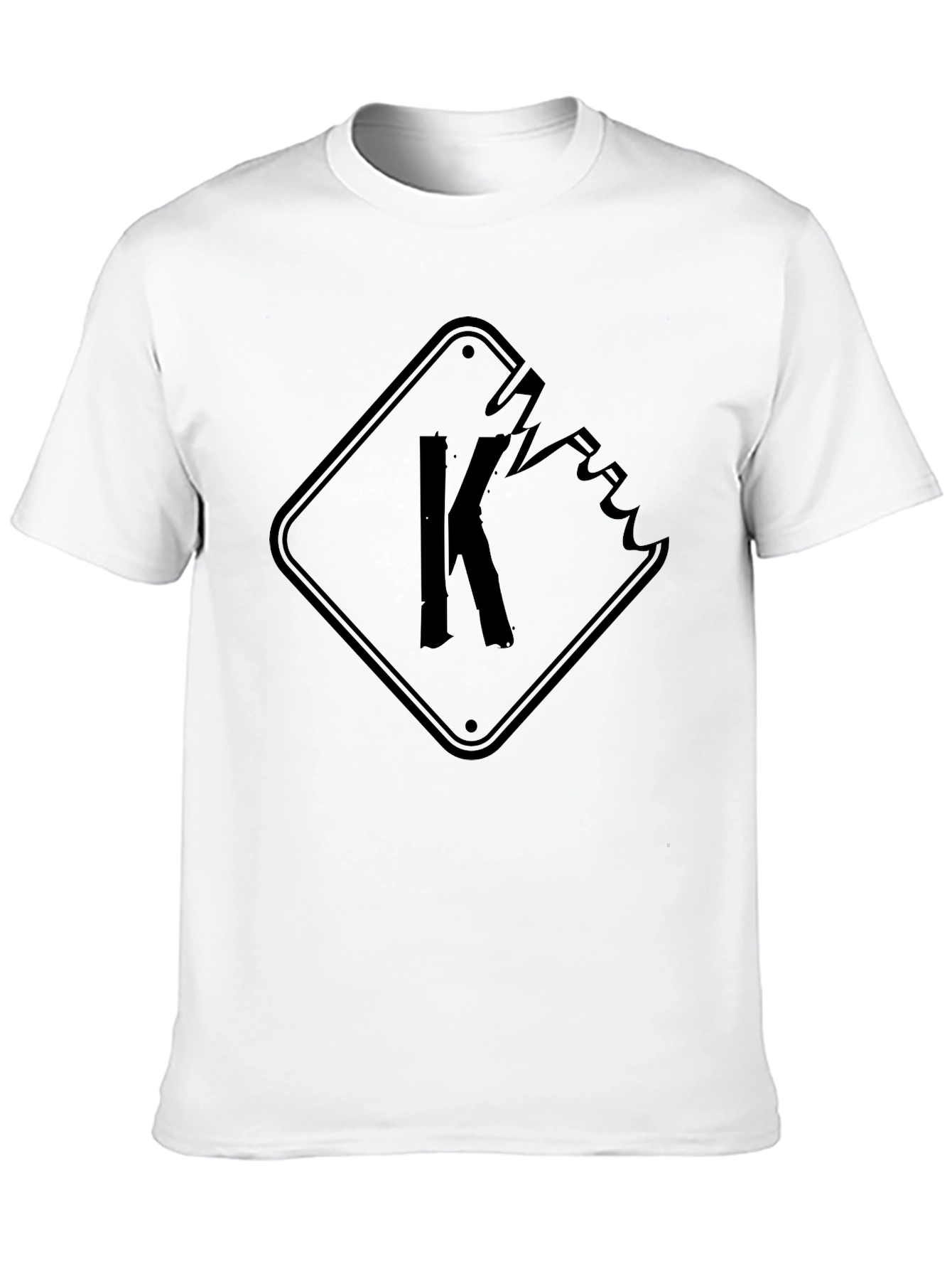 Distressed K Symbol Graphic Tee - Cool Black Shirt