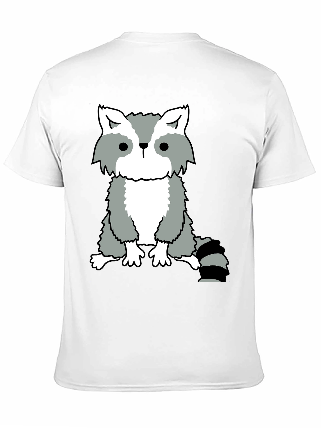 Raccoon Graphic Tee - Casual Black Cotton T-Shirt