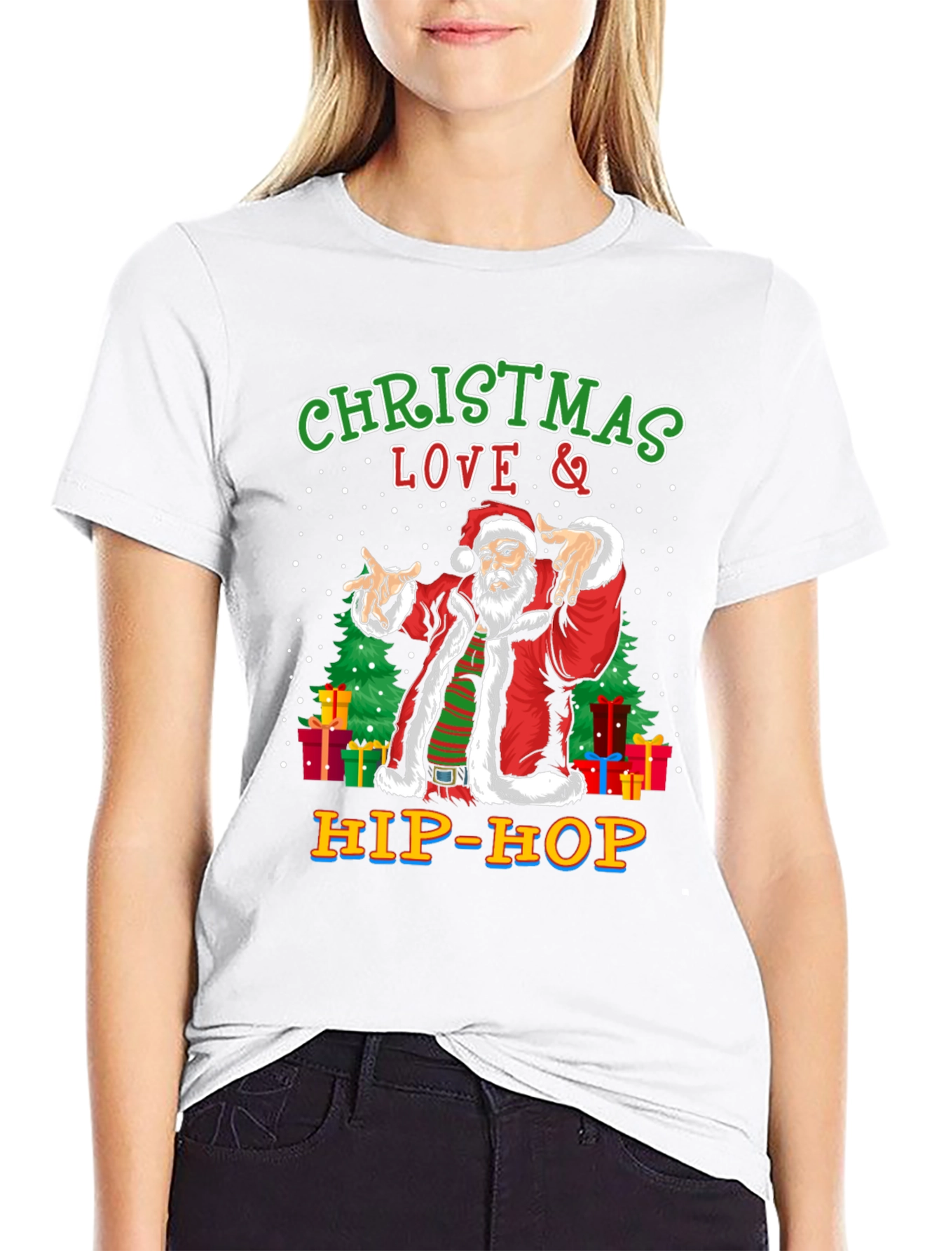 Christmas Love & Hip-Hop Santa T-Shirt