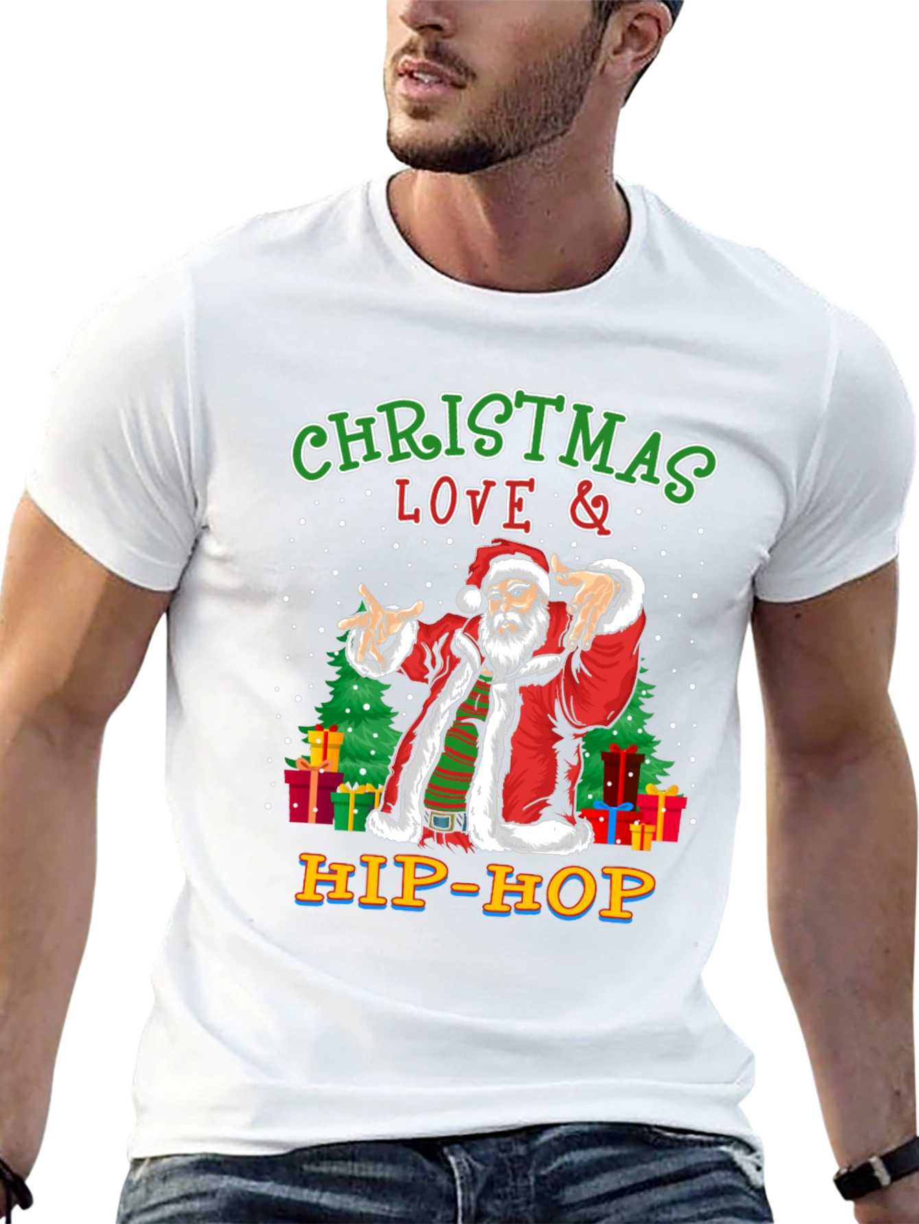 Christmas Love & Hip-Hop Santa T-Shirt