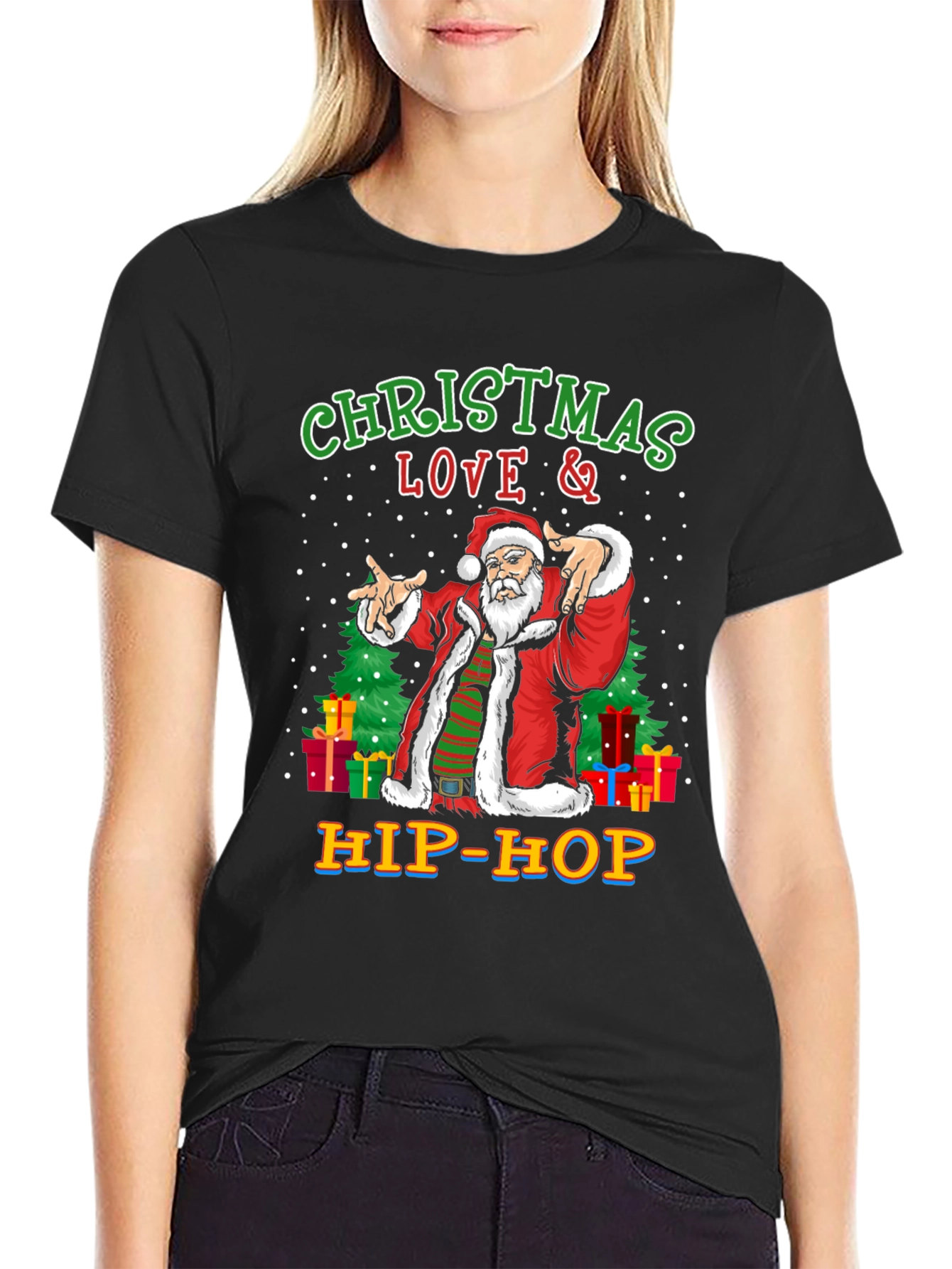 Christmas Love & Hip-Hop Santa T-Shirt