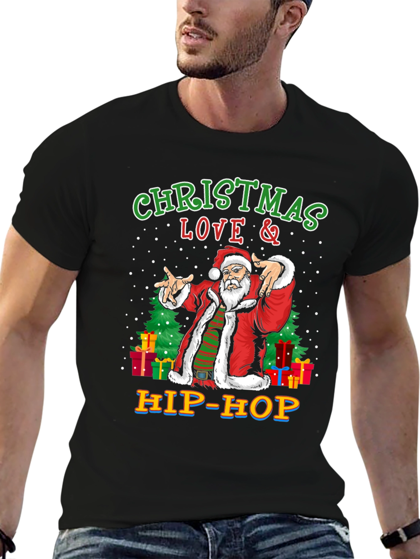 Christmas Love & Hip-Hop Santa T-Shirt