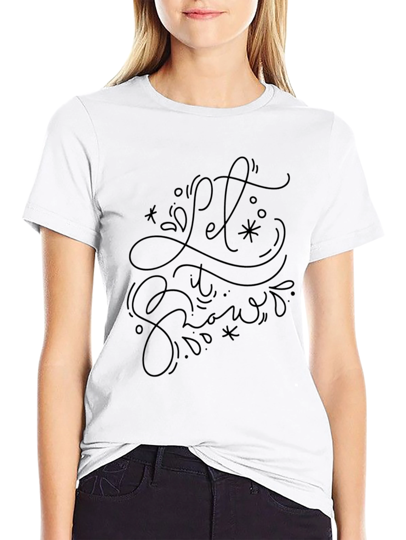 Let it Snow Black Graphic Tee