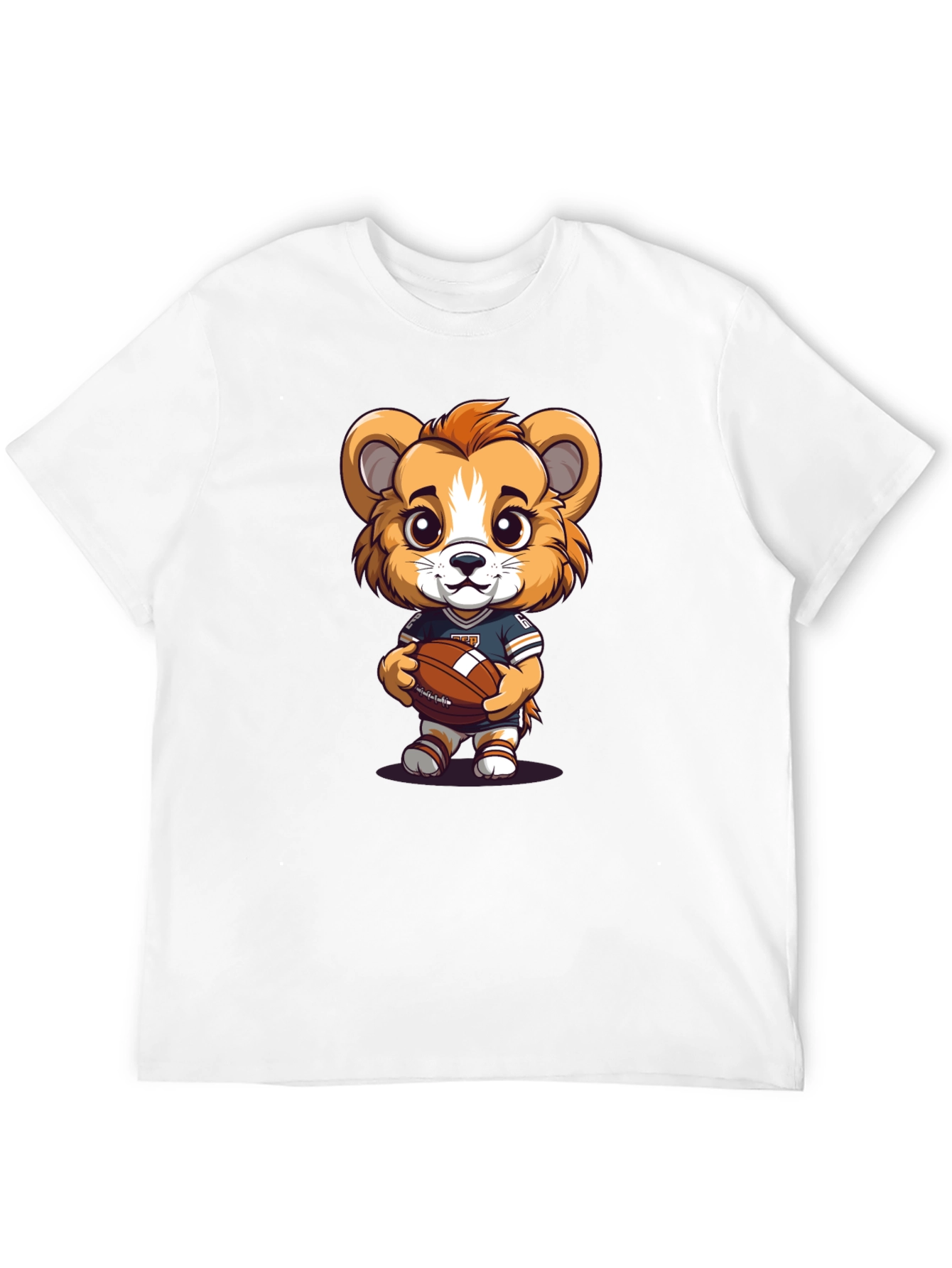 Cute Cartoon Lion Football T-Shirt