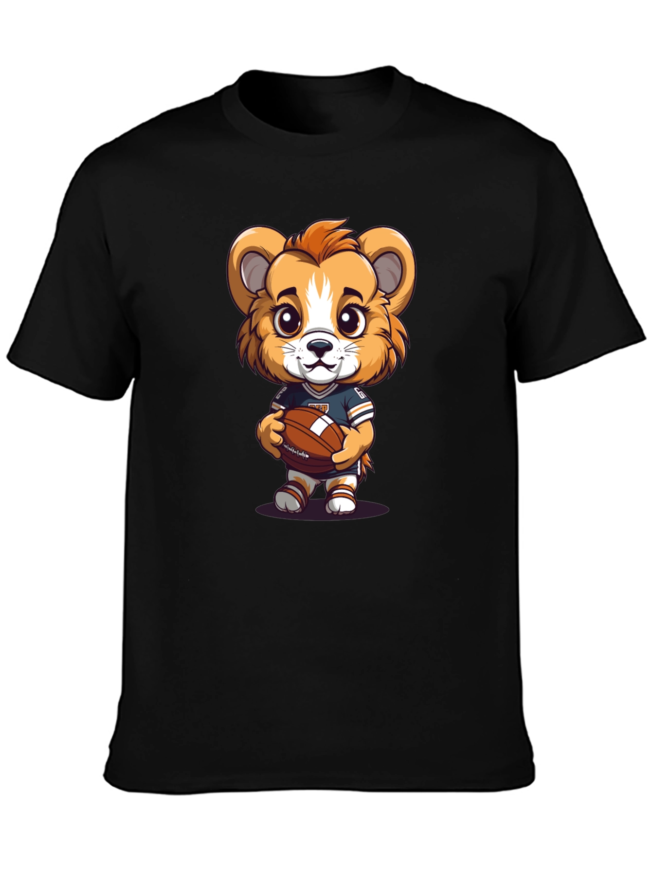 Cute Cartoon Lion Football T-Shirt