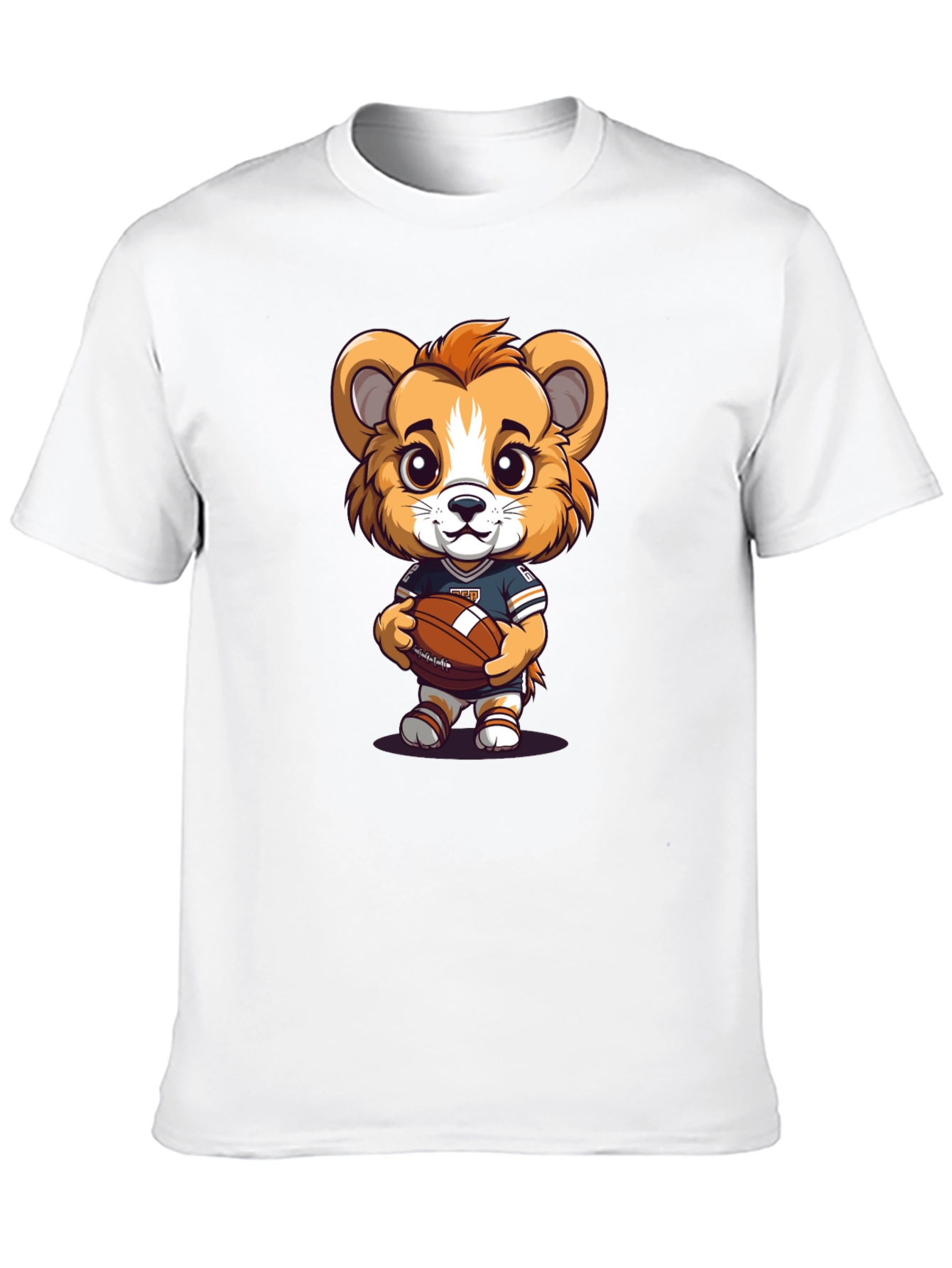 Cute Cartoon Lion Football T-Shirt