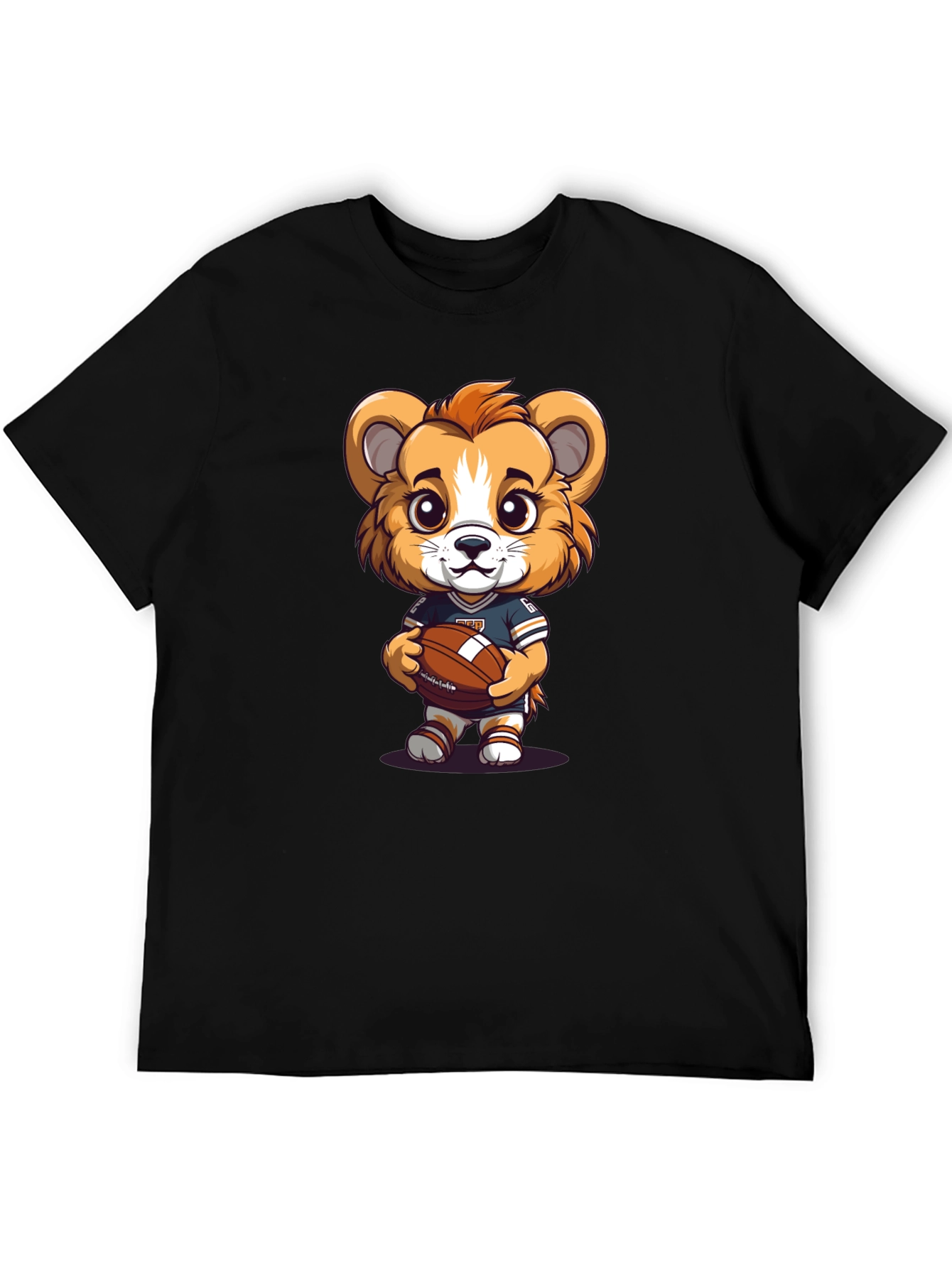 Cute Cartoon Lion Football T-Shirt