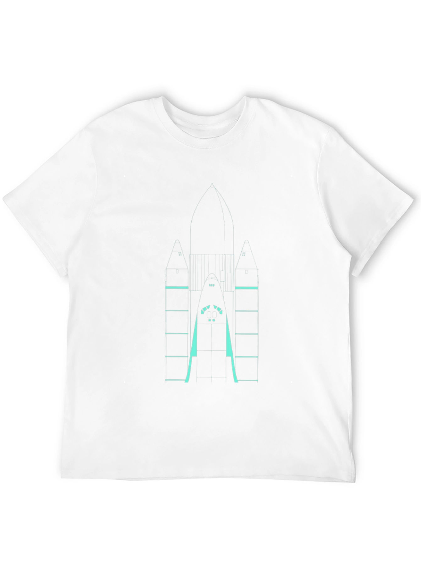 Rocket Blueprint T-Shirt - Sci-Fi Style Tee