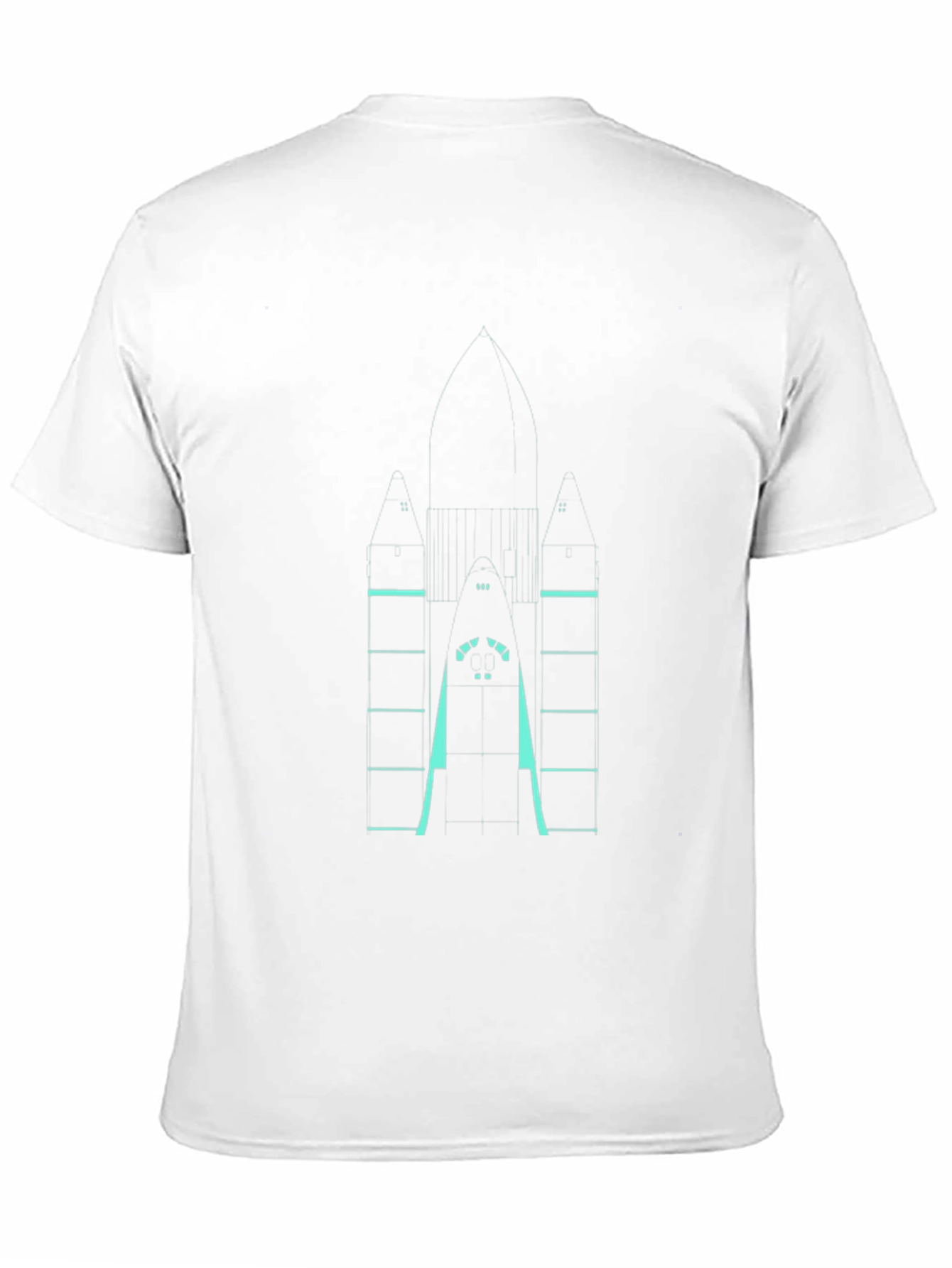 Rocket Blueprint T-Shirt - Sci-Fi Style Tee