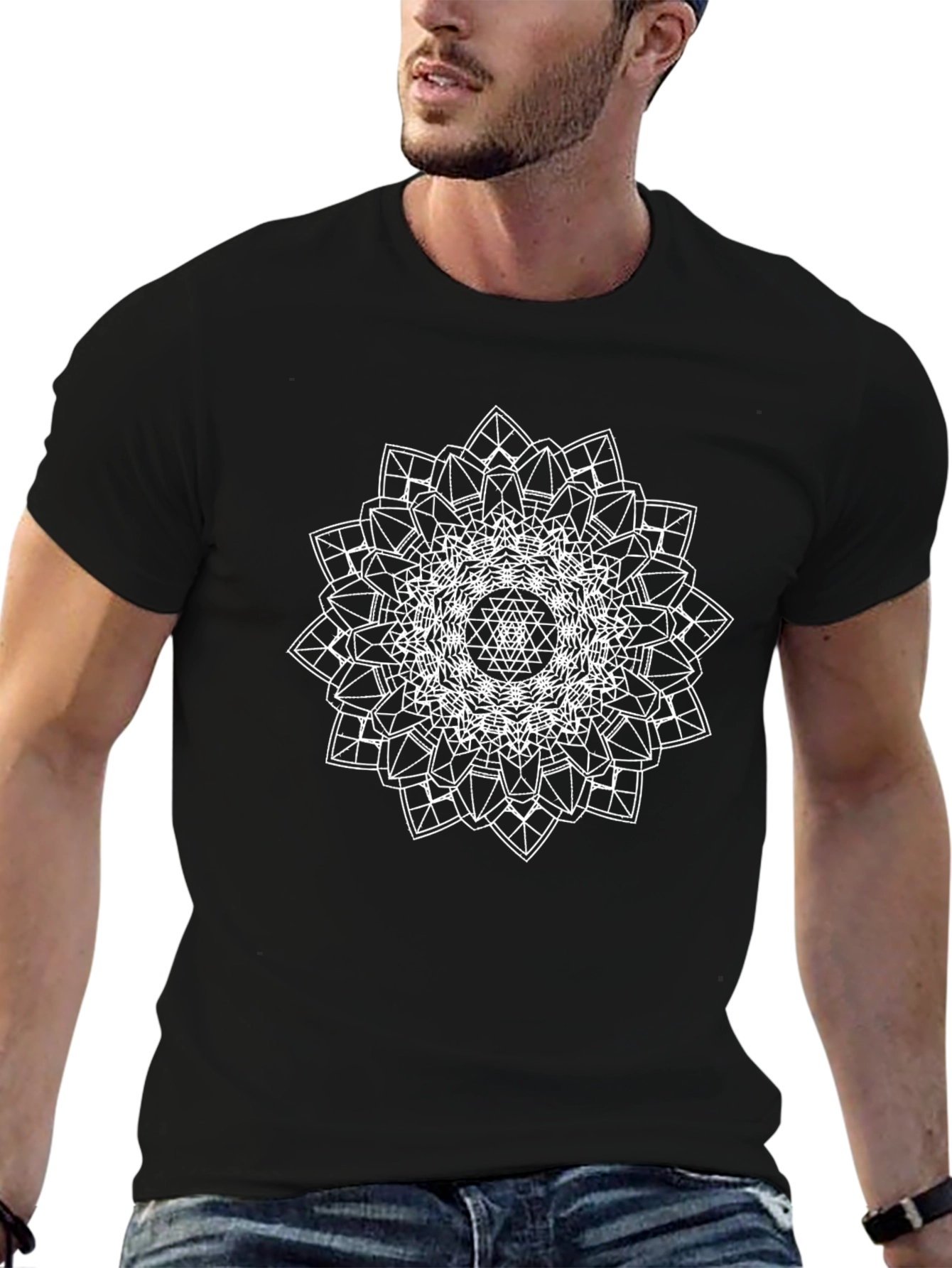 Geometric Mandala Graphic Tee - Modern Style