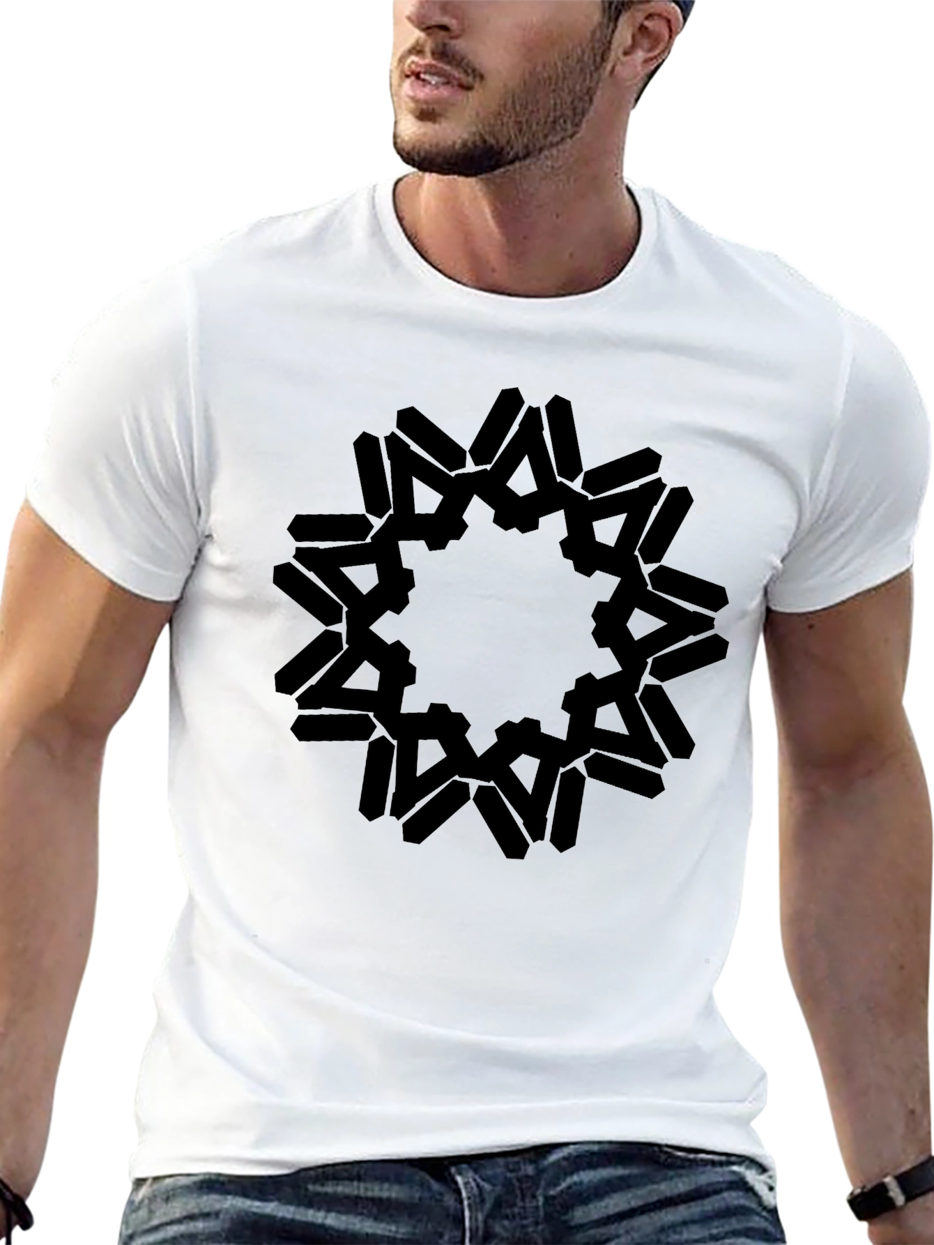 Abstract Black Graphic Tee - Stylish Casual Wear