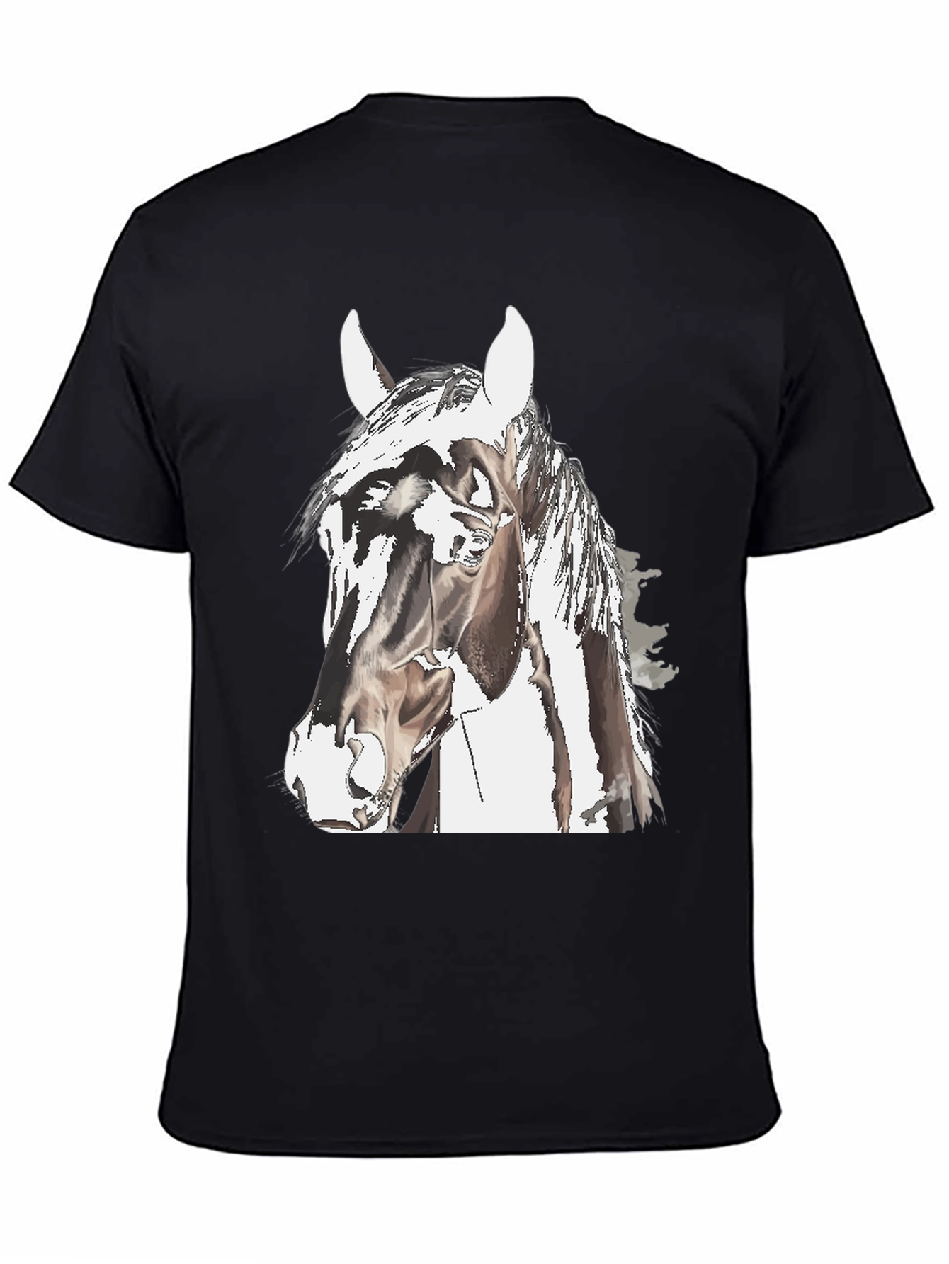 Horse Graphic Tee - Black Cotton Comfort
