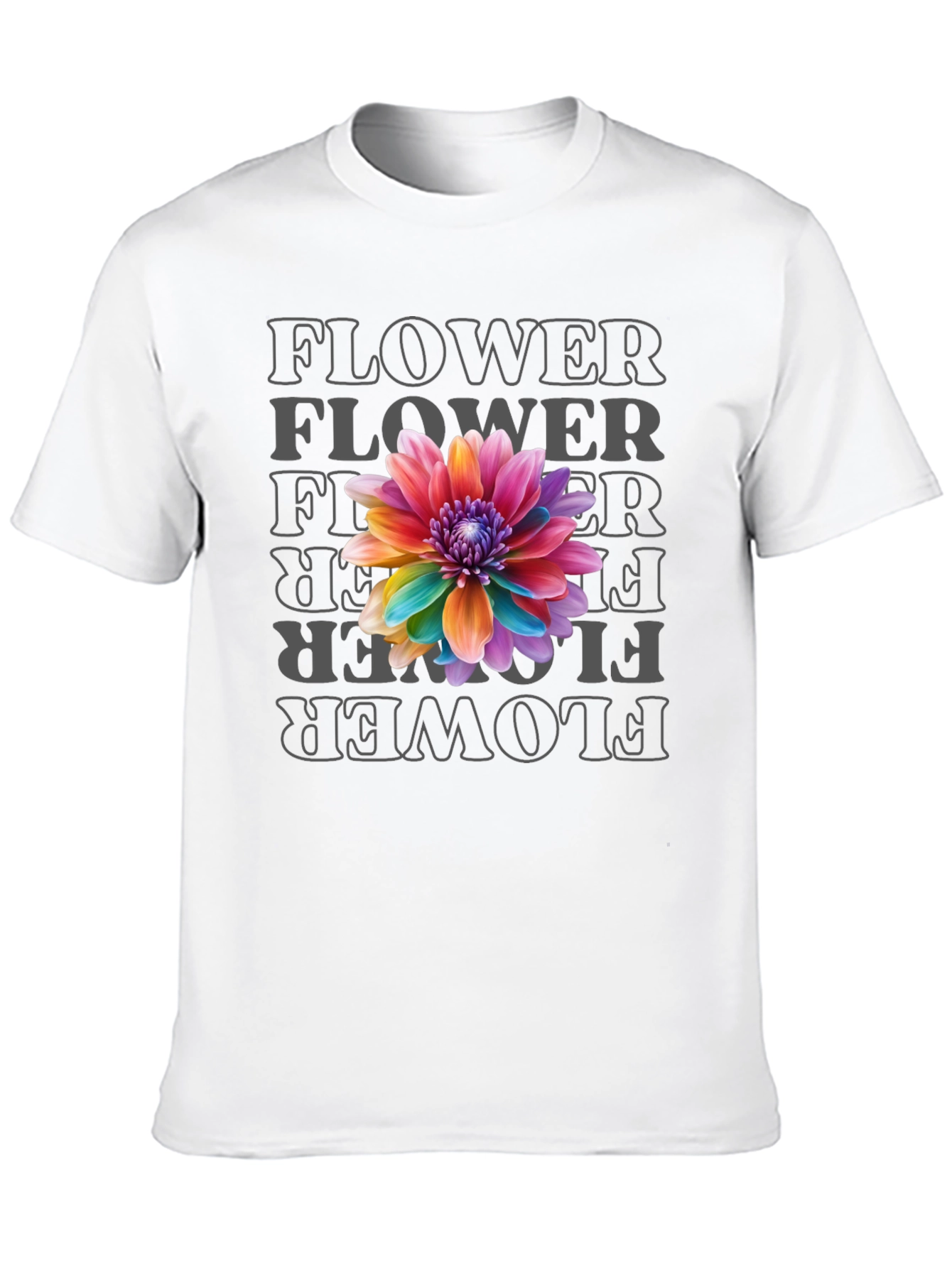 Rainbow Flower Graphic Print T-Shirt