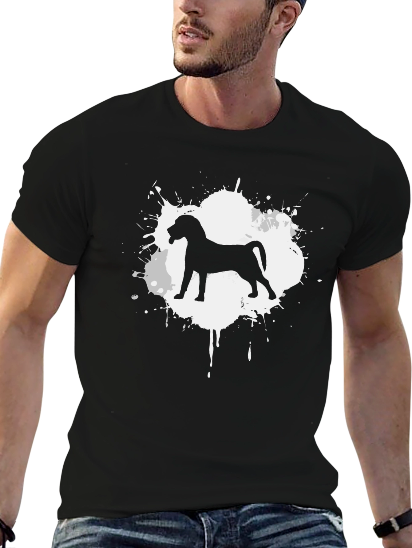 Dog Silhouette Graphic Tee - Black Unisex T-Shirt