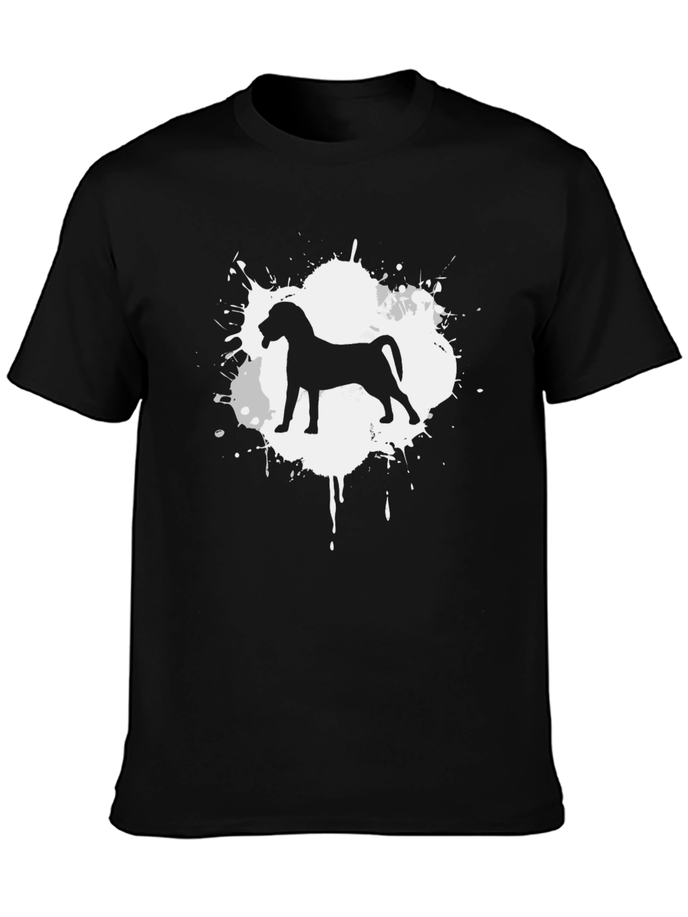 Dog Silhouette Graphic Tee - Black Unisex T-Shirt