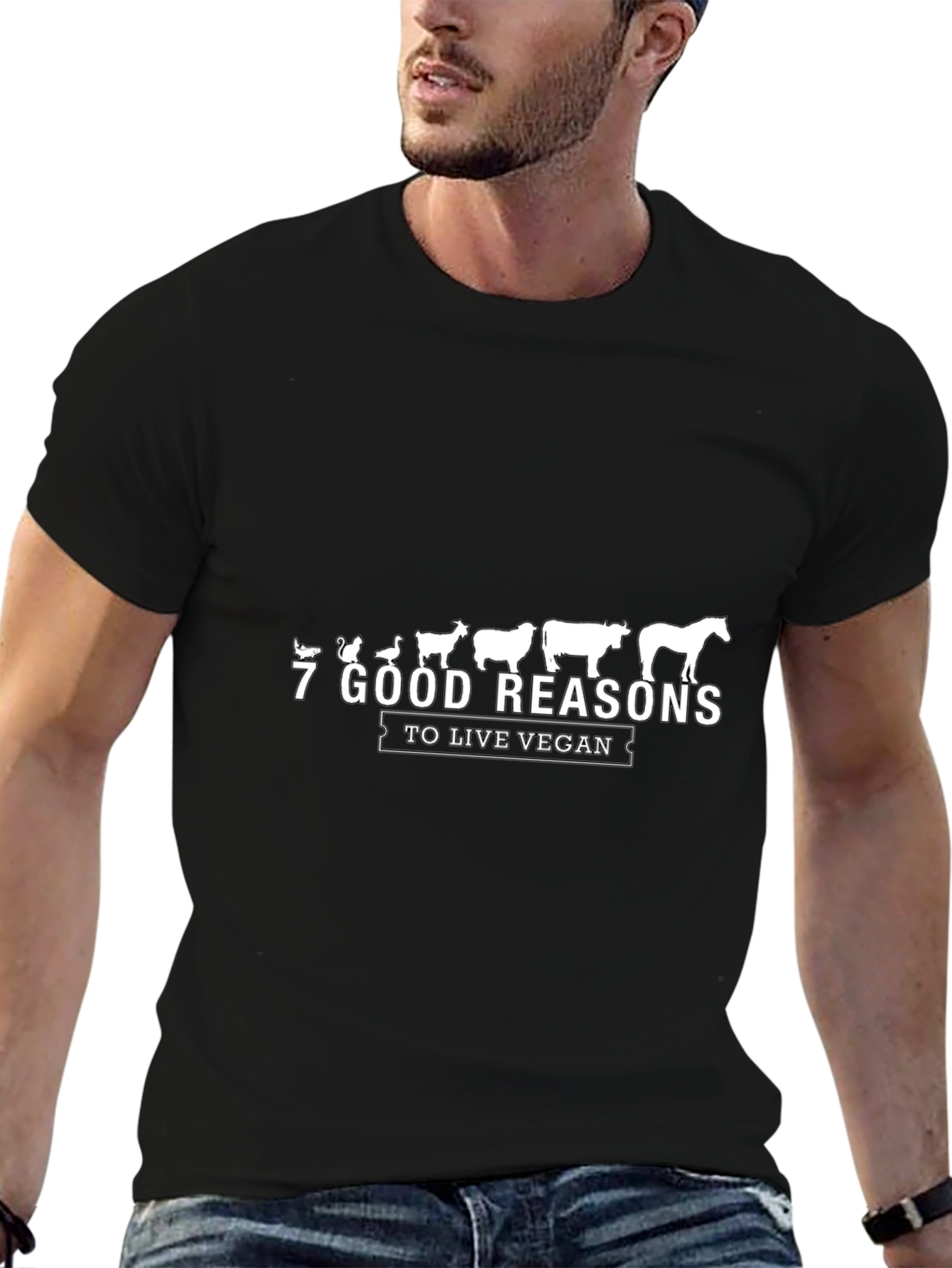 Vegan Reasons Black Graphic Tee