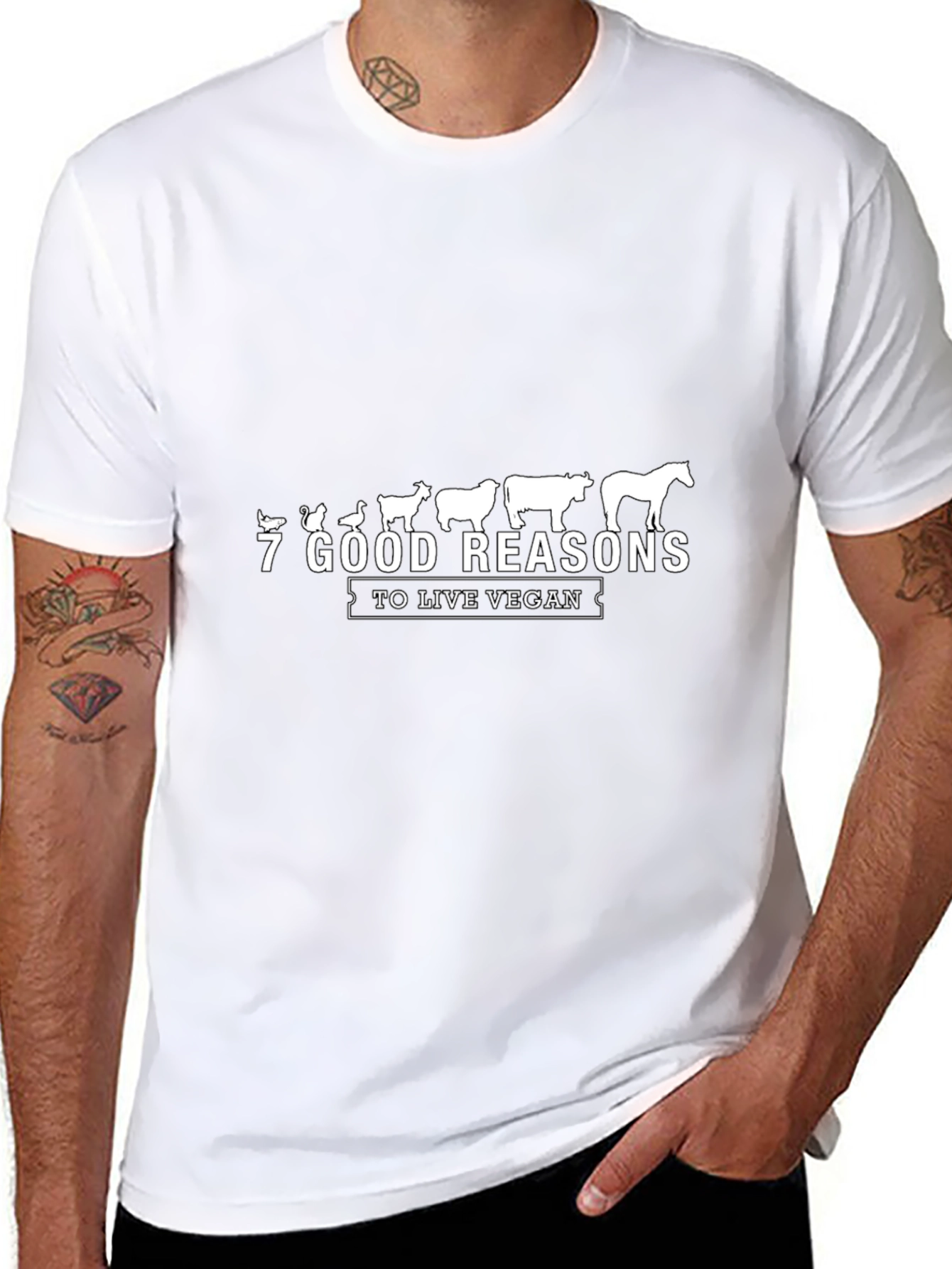Vegan Reasons Black Graphic Tee