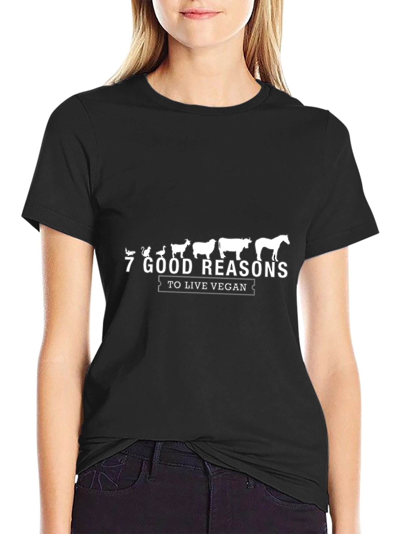 Vegan Reasons Black Graphic Tee