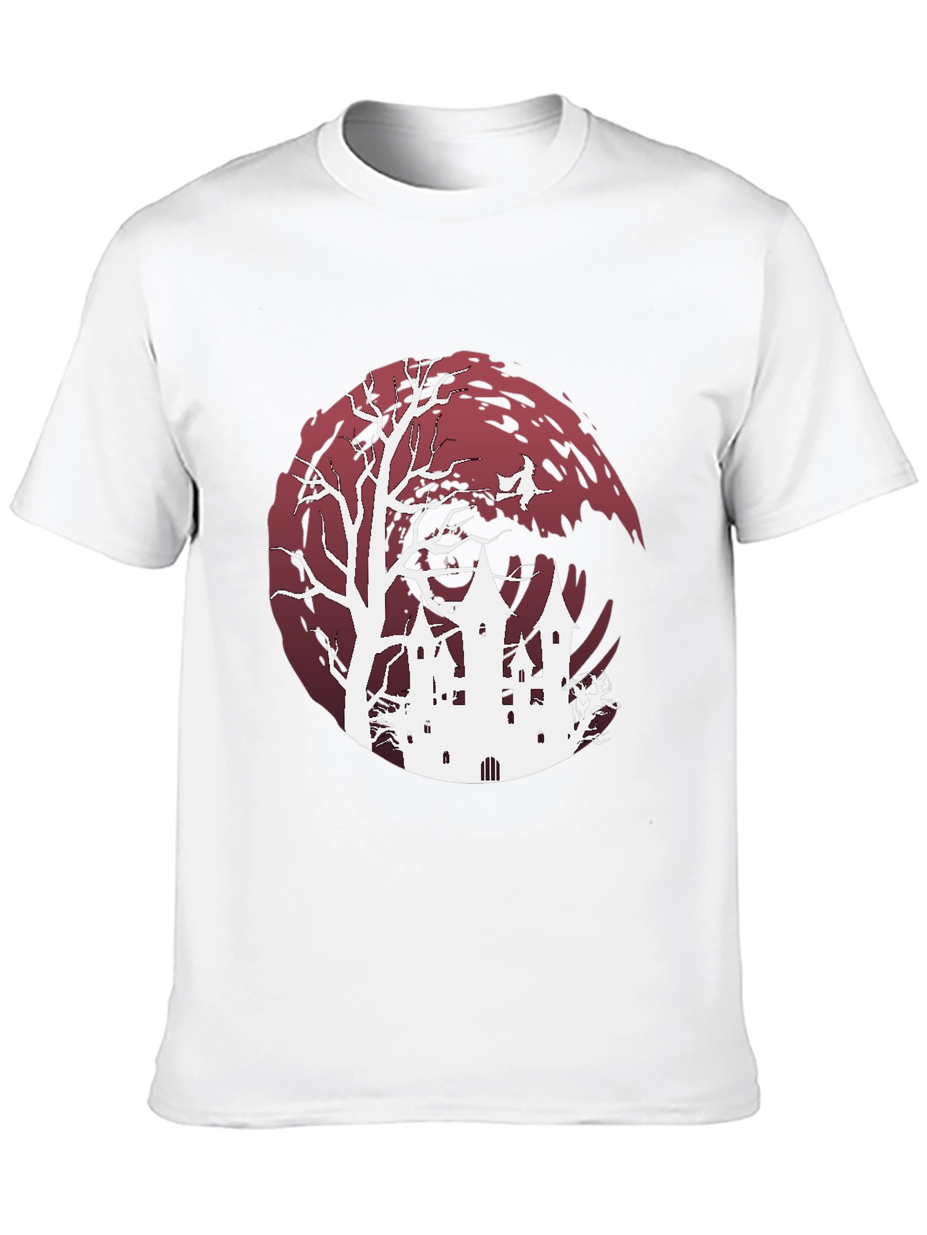 Halloween Castle Graphic Tee - Spooky Season Apparel