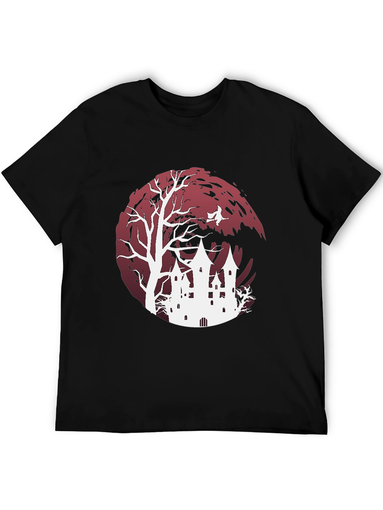 Halloween Castle Graphic Tee - Spooky Season Apparel
