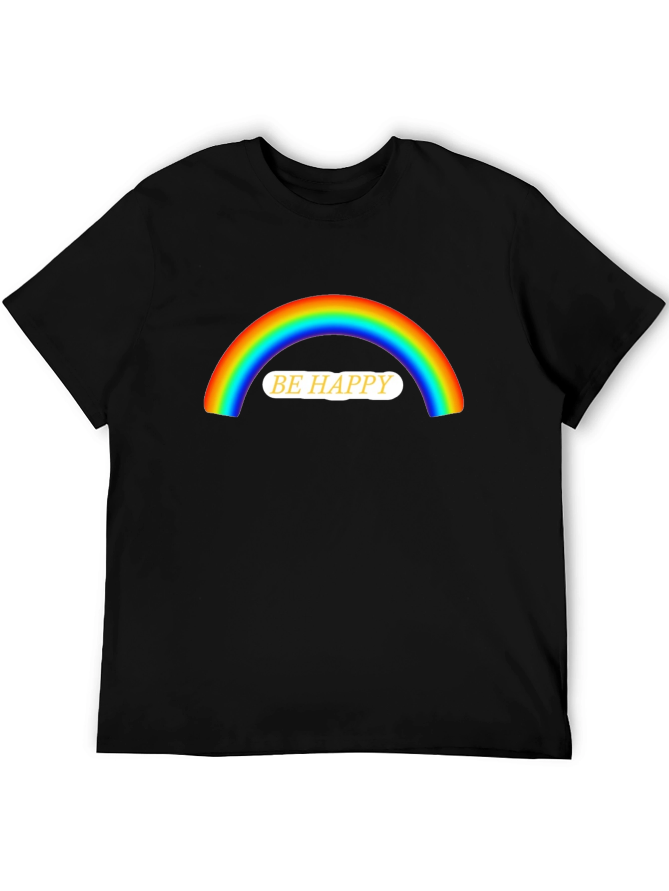 Be Happy Rainbow Graphic T-Shirt