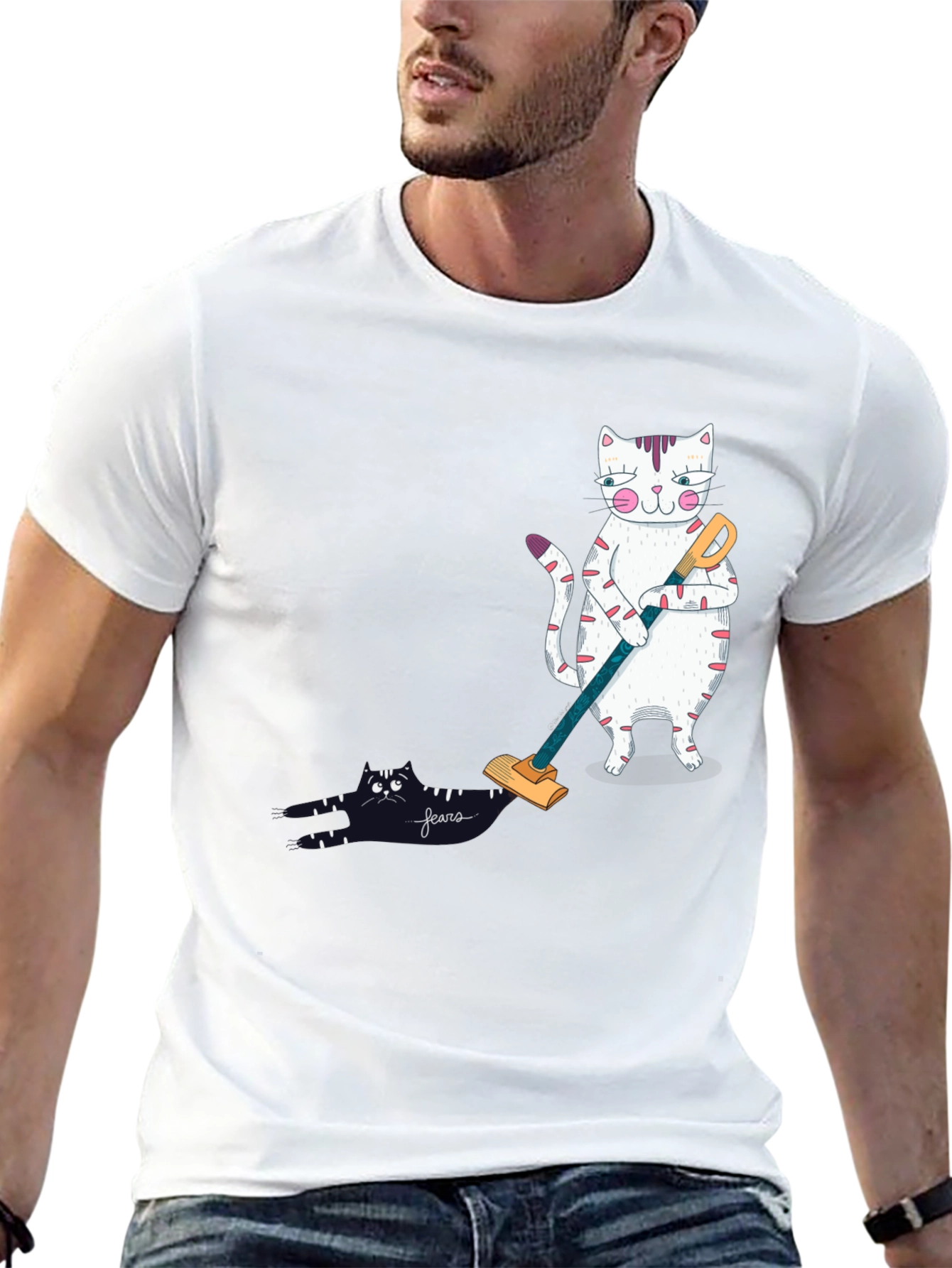 Cat Vacuuming T-Shirt
