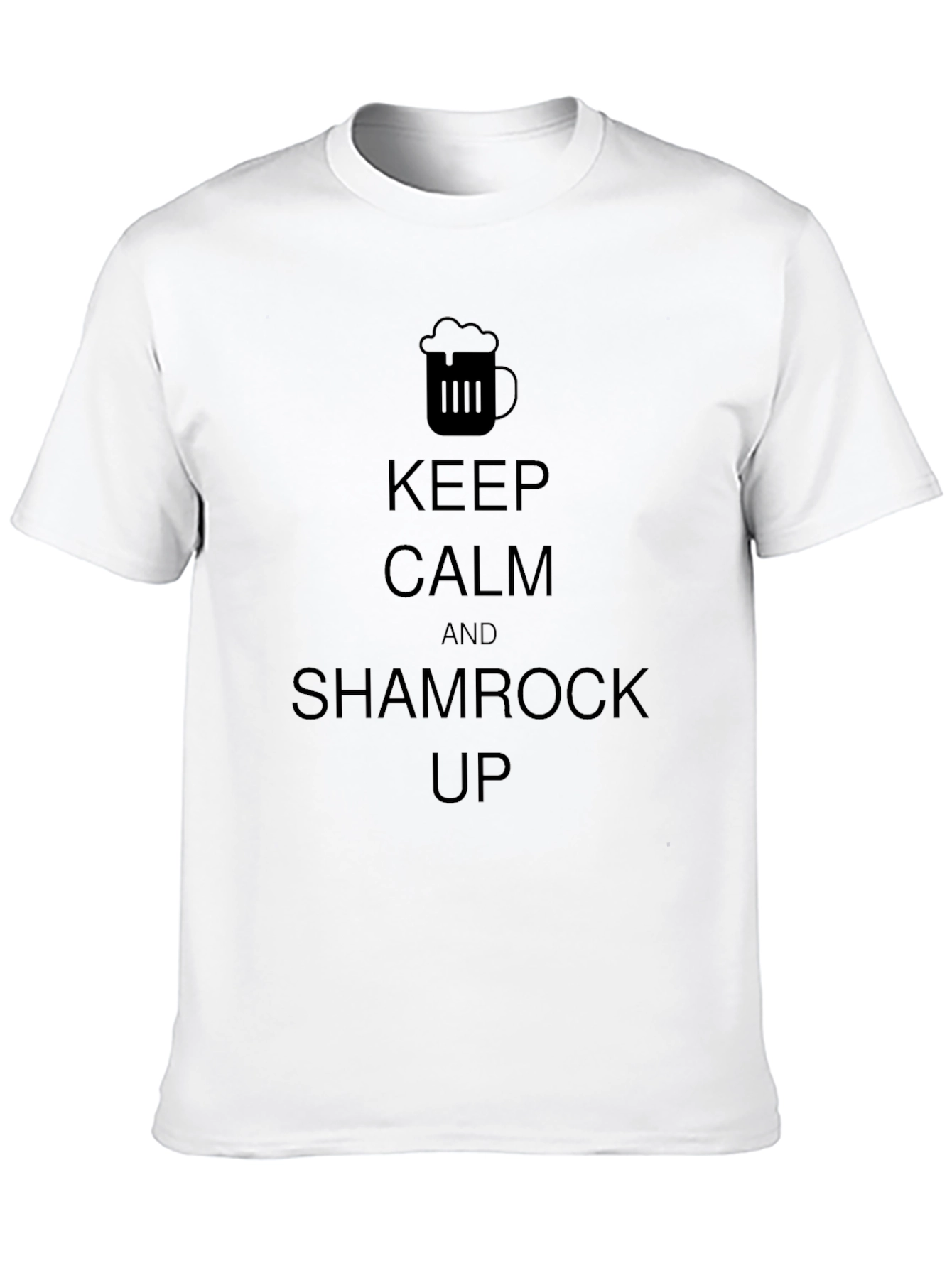 Keep Calm Shamrock Up Black Graphic T-Shirt
