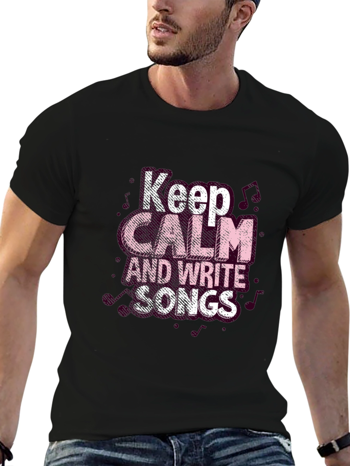 Keep Calm and Write Songs Black T-Shirt