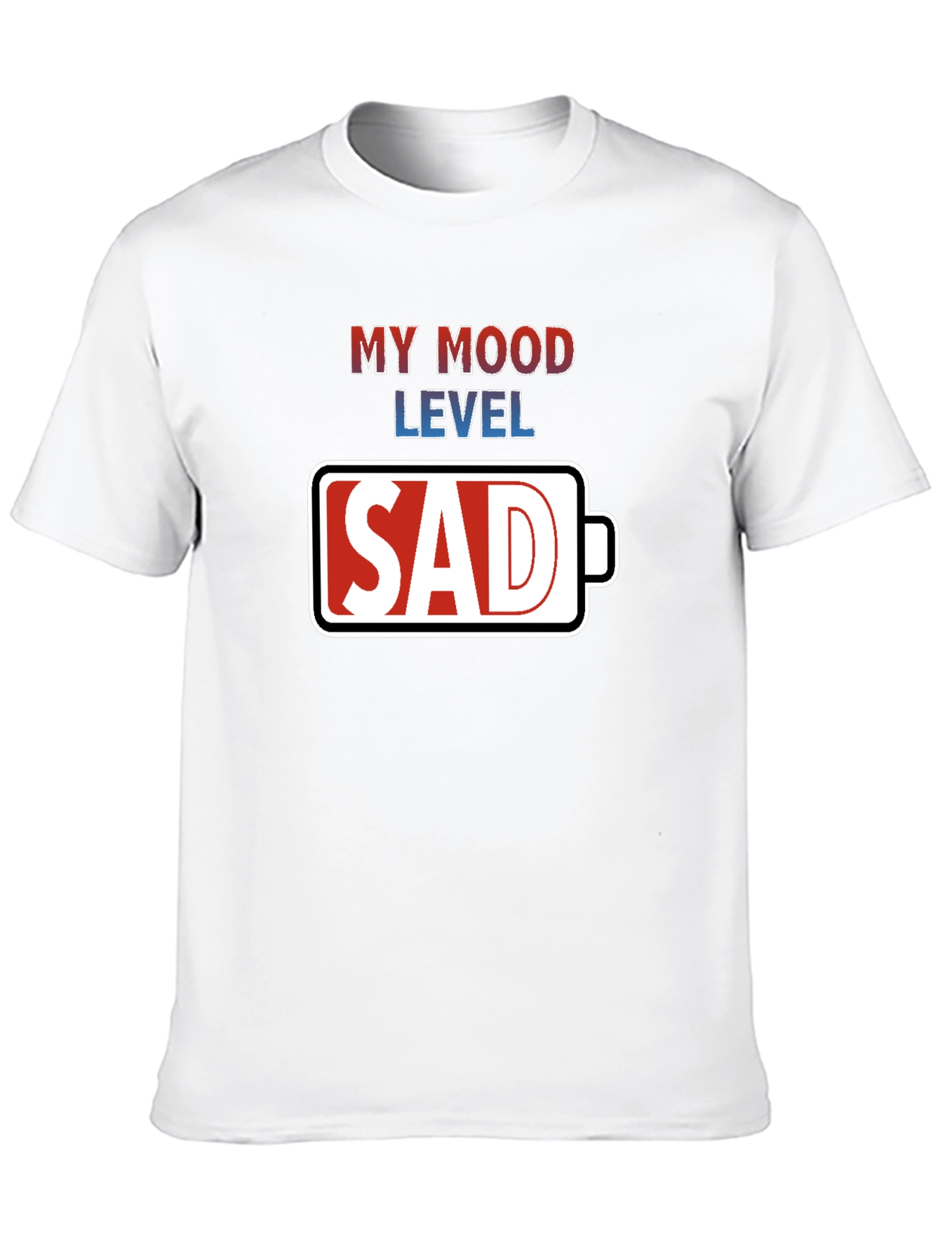 My Mood Level Sad T-Shirt - Novelty Graphic Tee