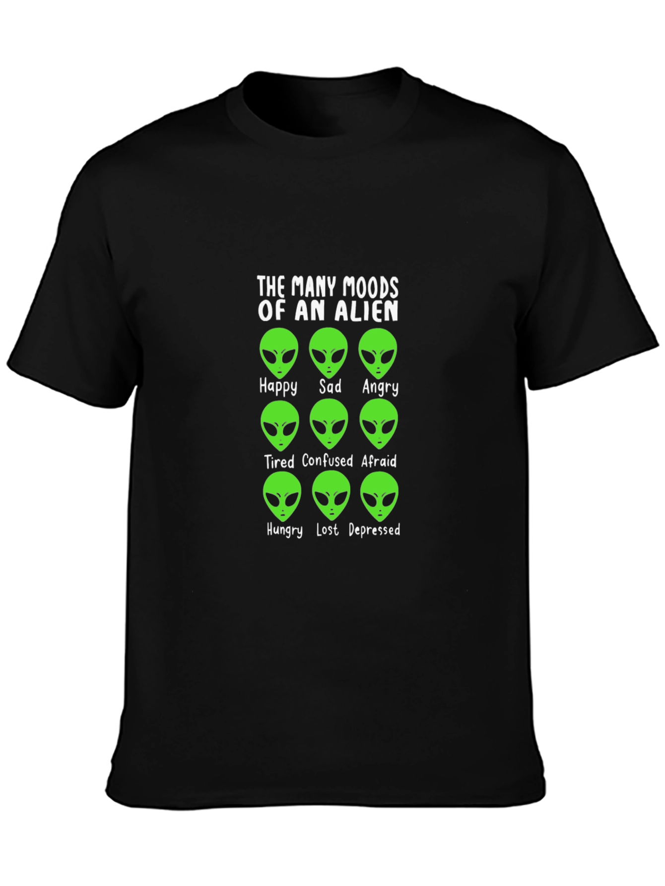 Alien Moods Graphic Tee - Funny Space T-Shirt