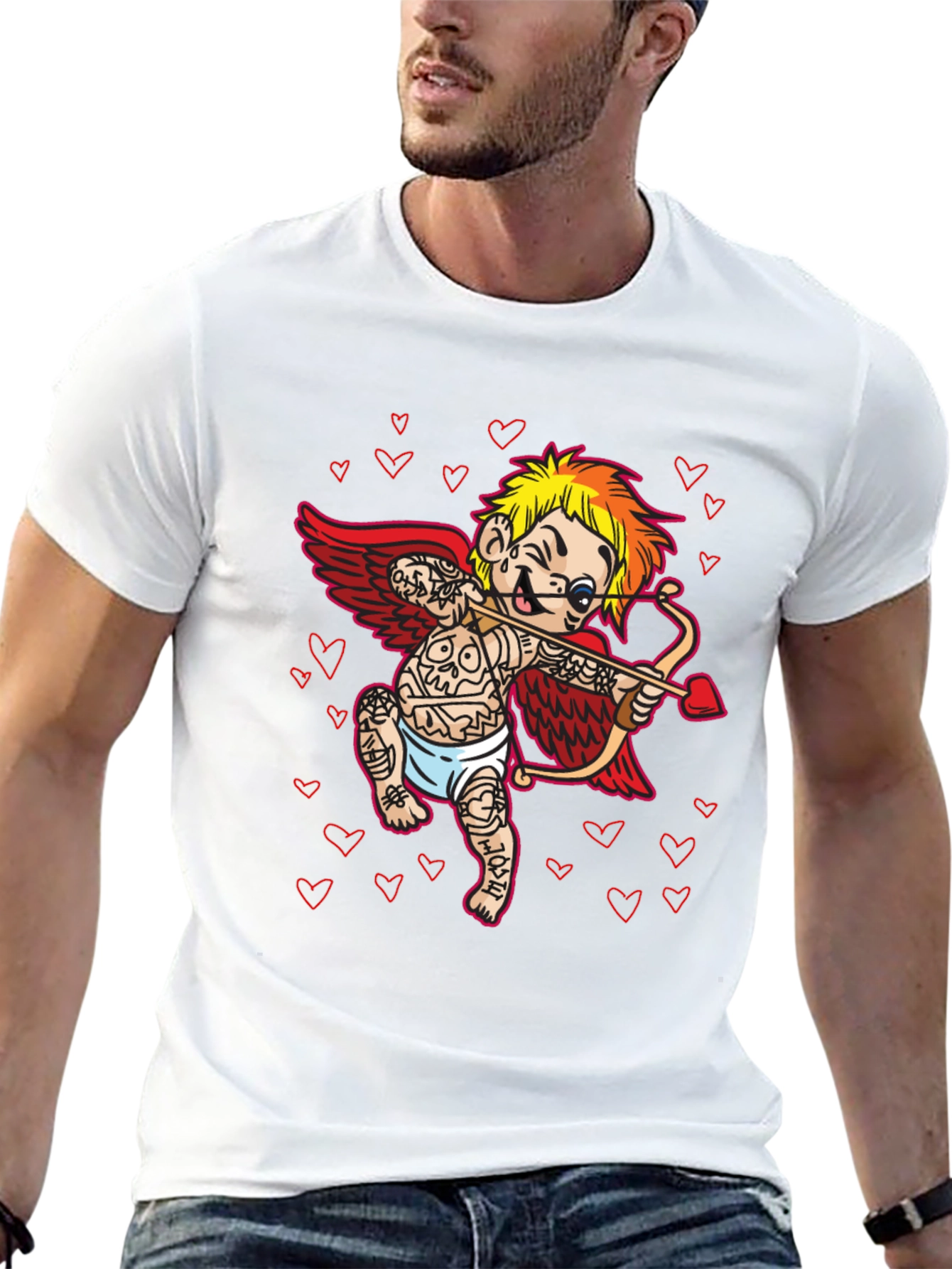 Tattooed Cupid T-Shirt - Valentines Day