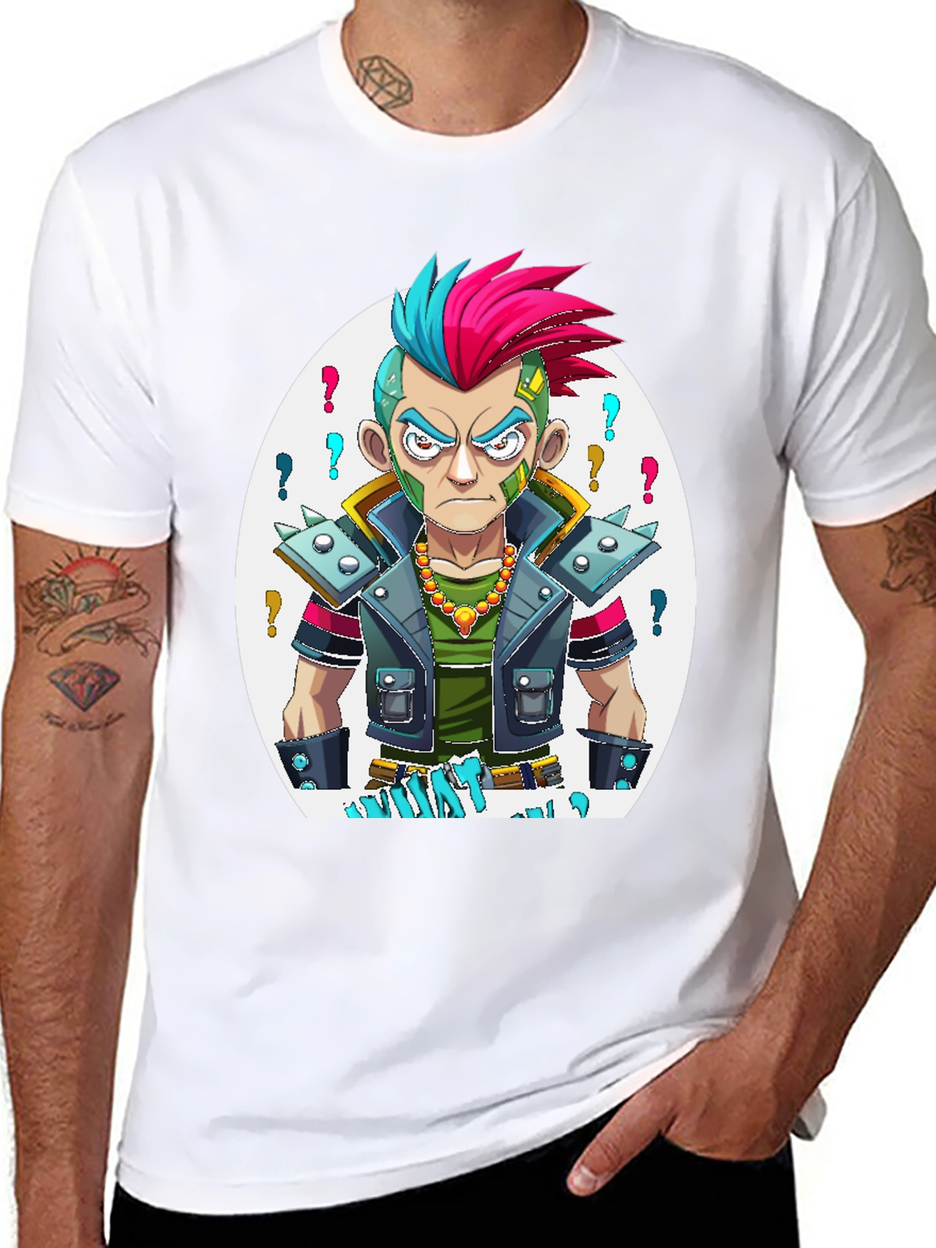 Edgy Cartoon Punk T-Shirt
