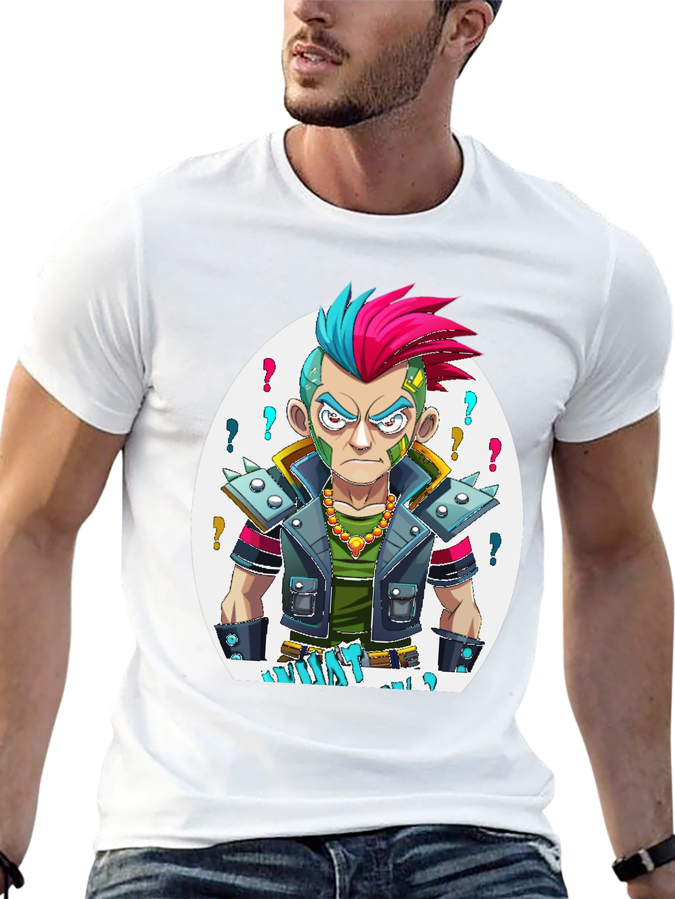Edgy Cartoon Punk T-Shirt