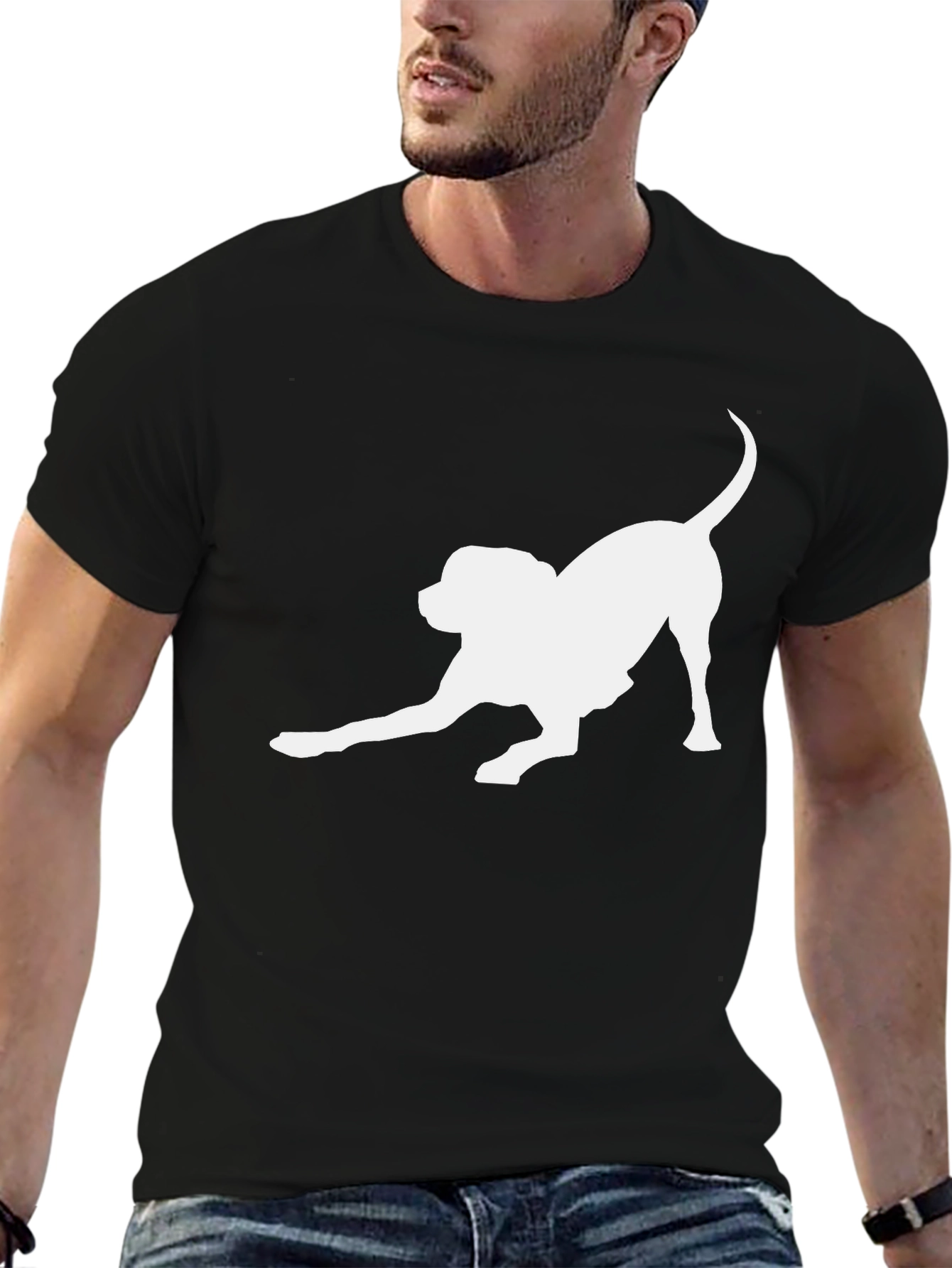 Dog Lover T-Shirt - Playful Pup Silhouette