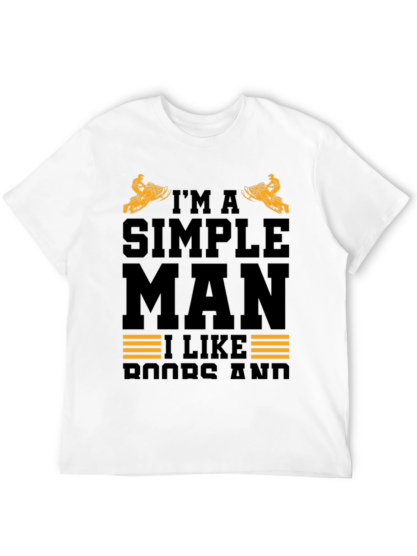 Im a Simple Man Snowmobile Black T-Shirt